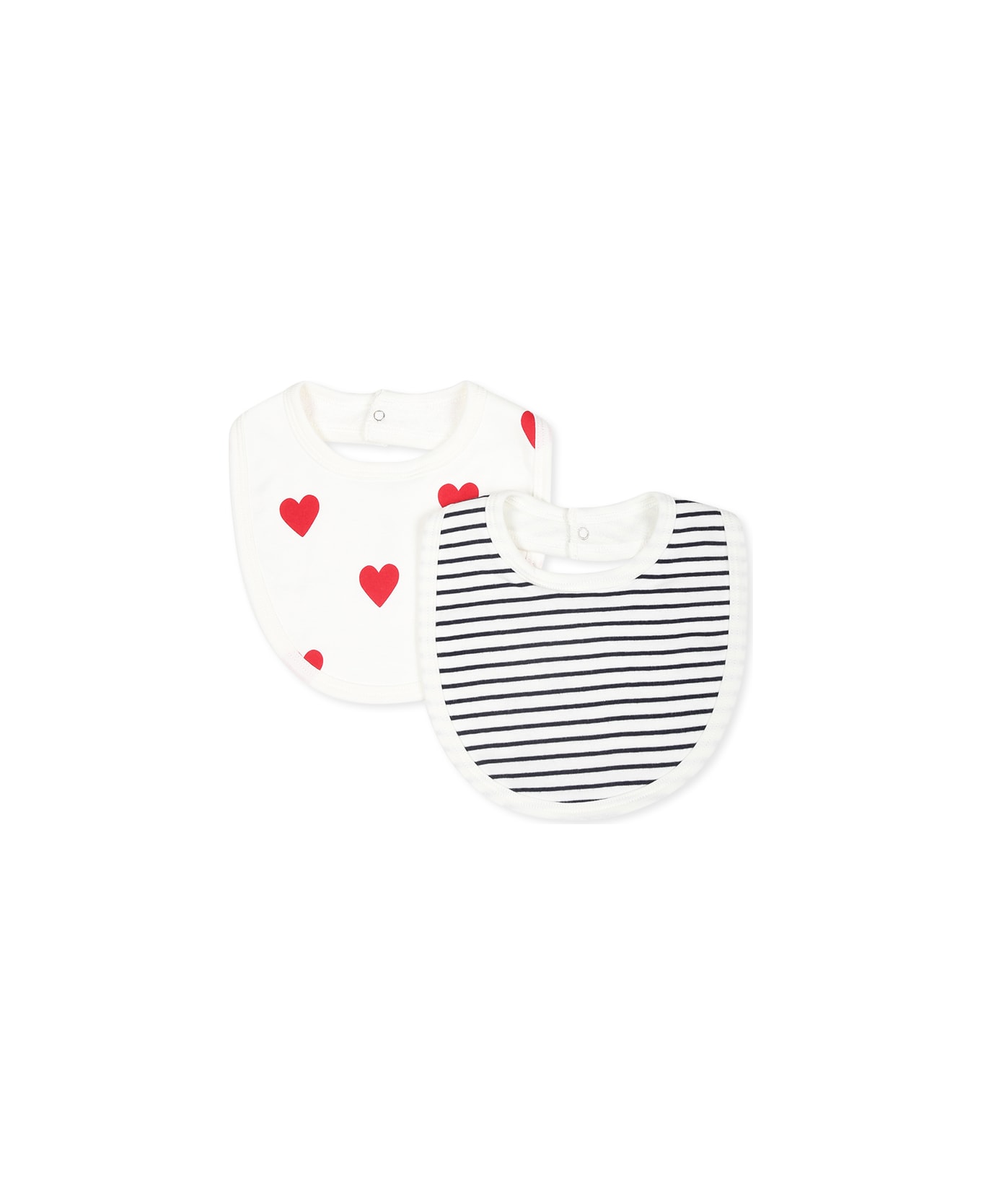 Petit Bateau Multicolor Bib Set For Babykids With Hearts - Multicolor