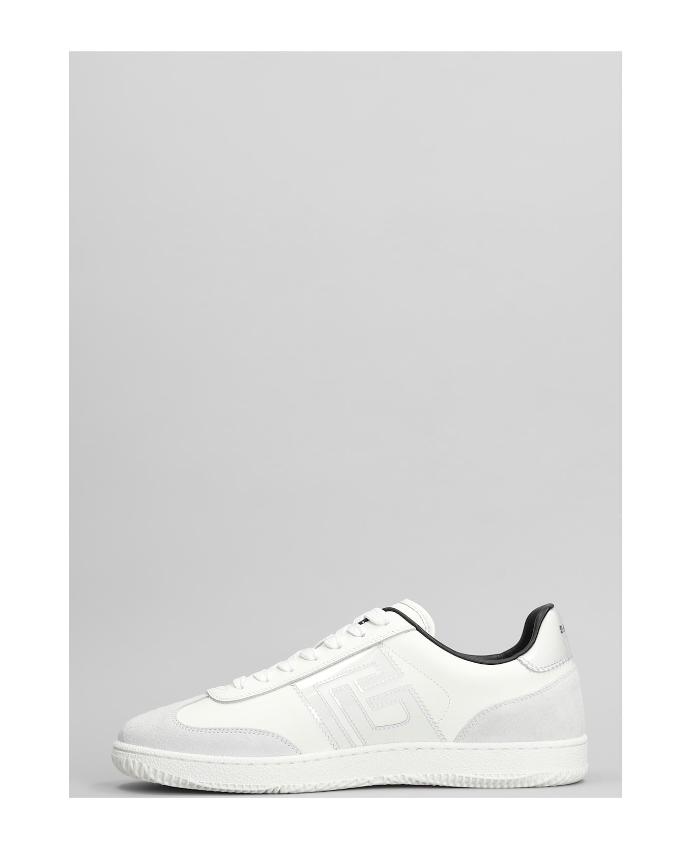 Balmain Swan Suede Sneakers In White Suede And Leather - white