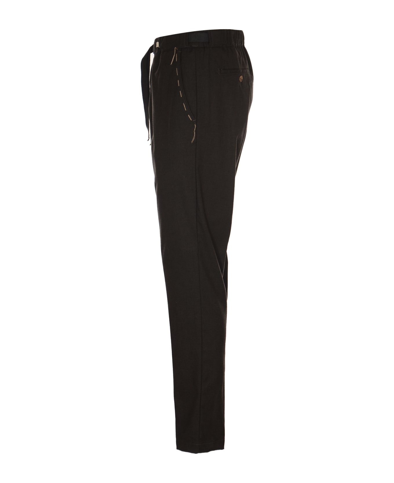 Myths Belted Fitted Trousers Slim - BLACK