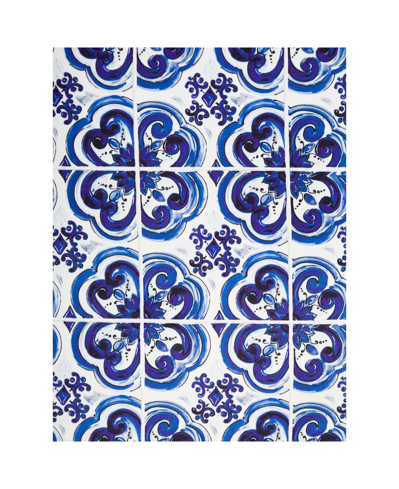 Dolce 
Gabbana Blue And White Small Cushion With Blue Mediterranean Print In Duchesse Cotton Dolce 
Gabbana - Multicolor