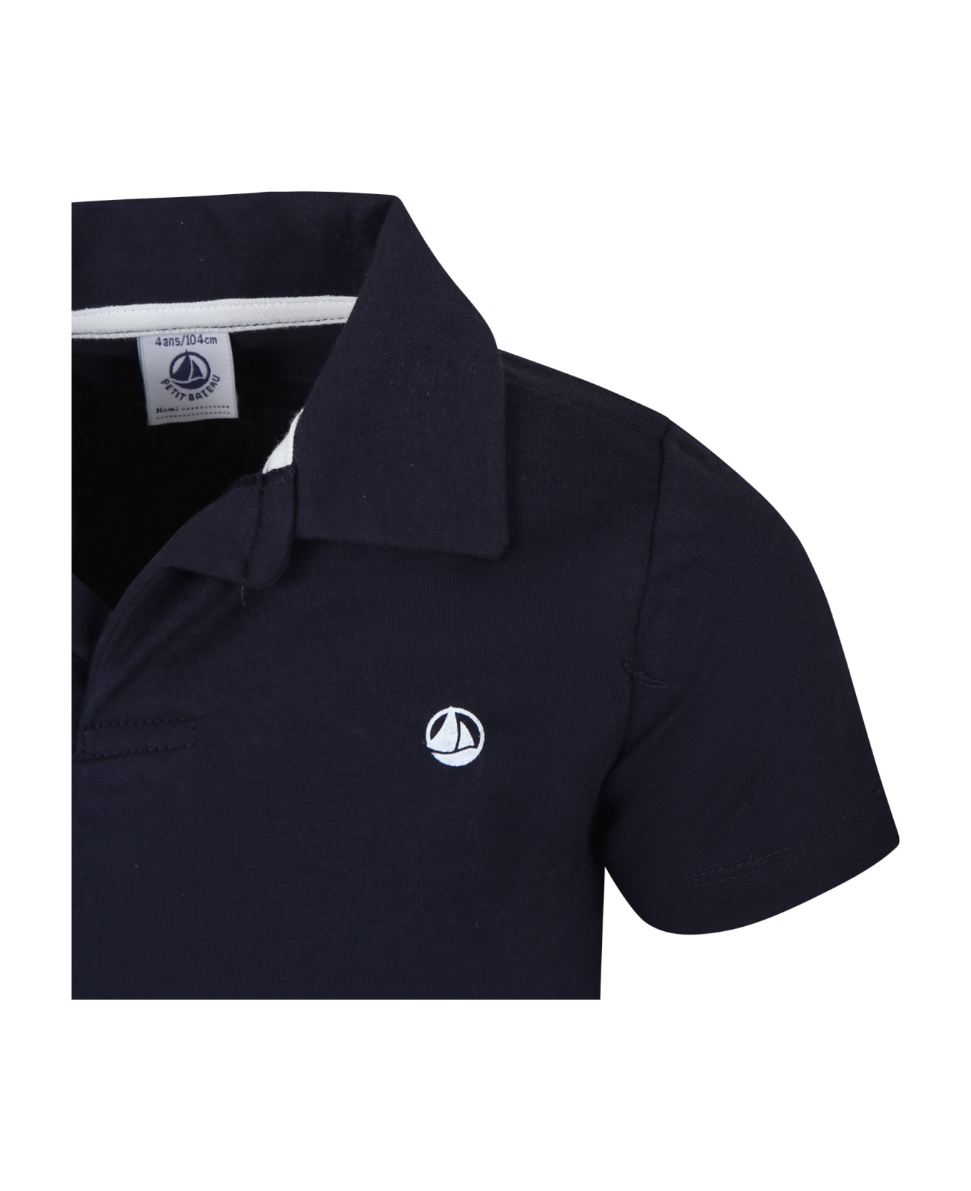 Petit Bateau Blue Polo Shirt For Boy With Logo - Blue