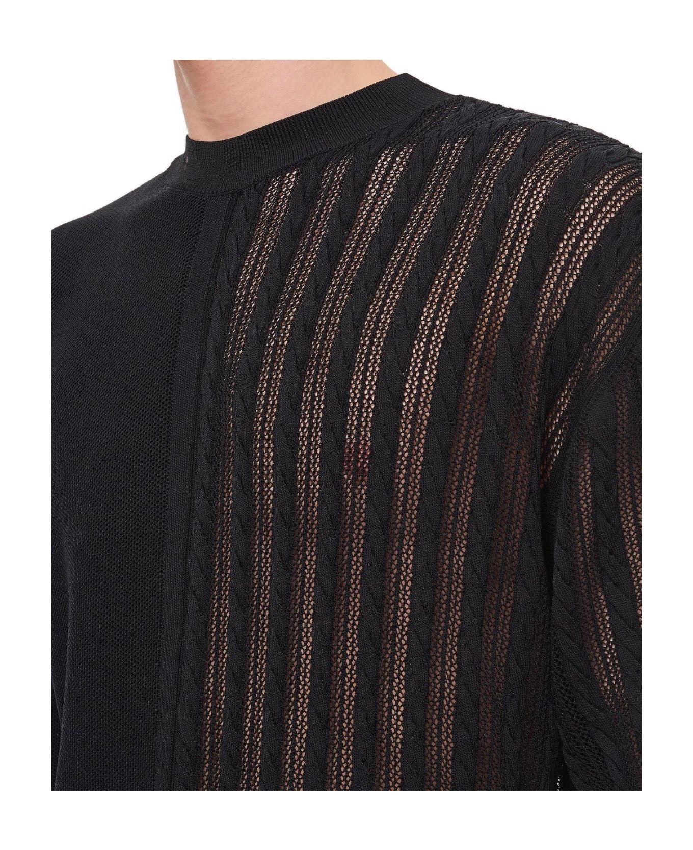 Jacquemus Contrast Knitted Top - Black