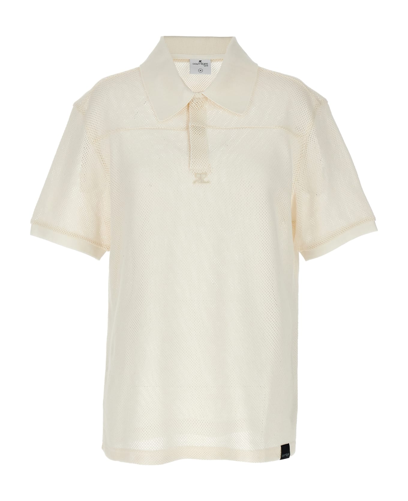 Courrèges 'ac Mesh' Polo Shirt - White ポロシャツ