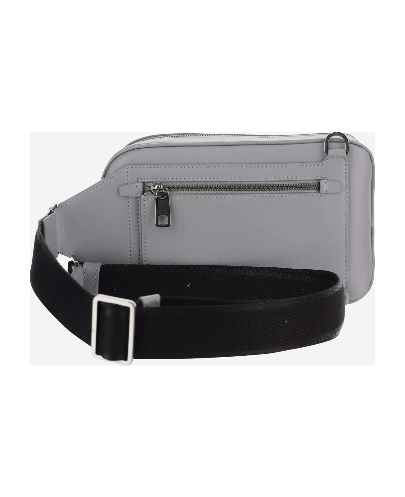 Dolce & Gabbana Calfskin Leather Fanny Pack With Embossed Logo - Grey