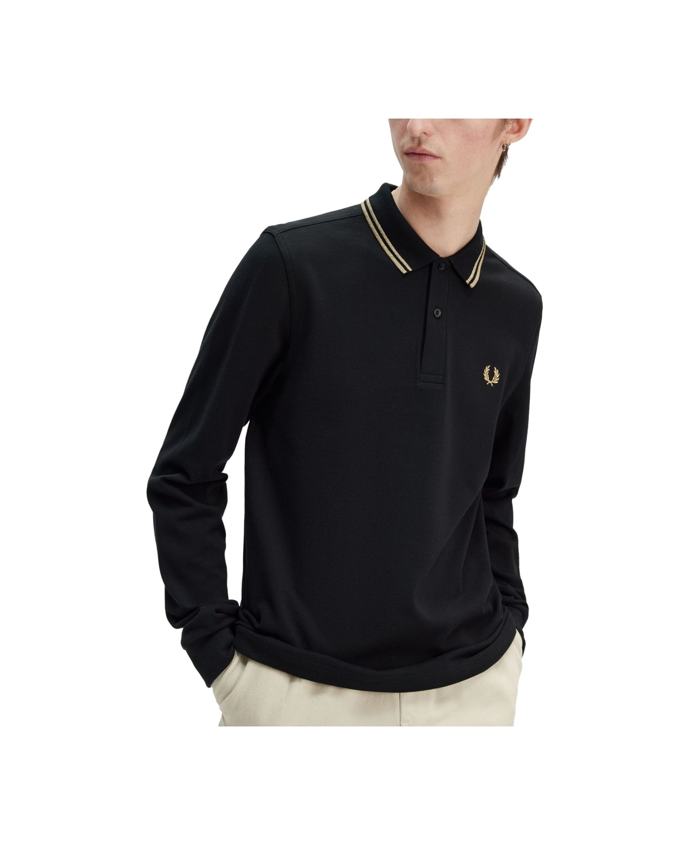 Fred Perry Polo With Logo - BLACK