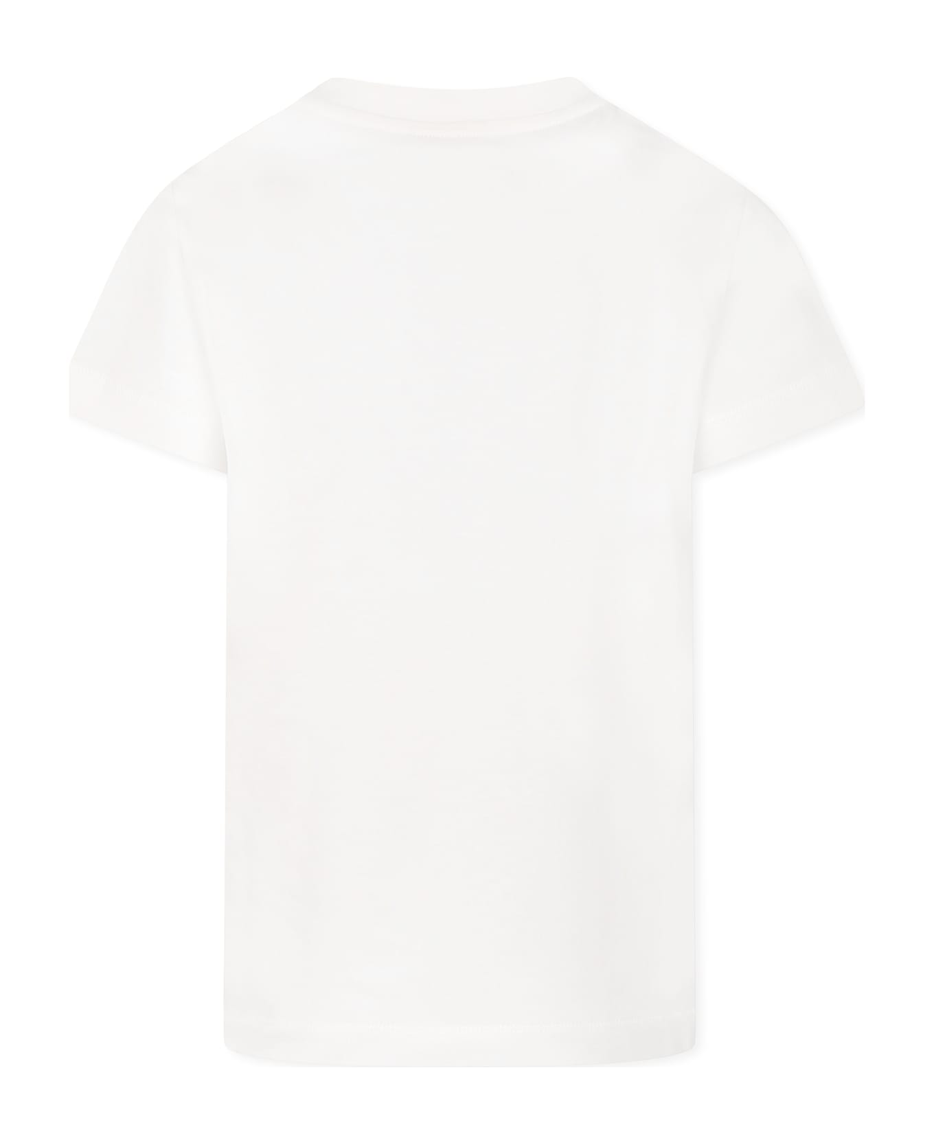 Fendi White T-shirt For Girl With Logo - White