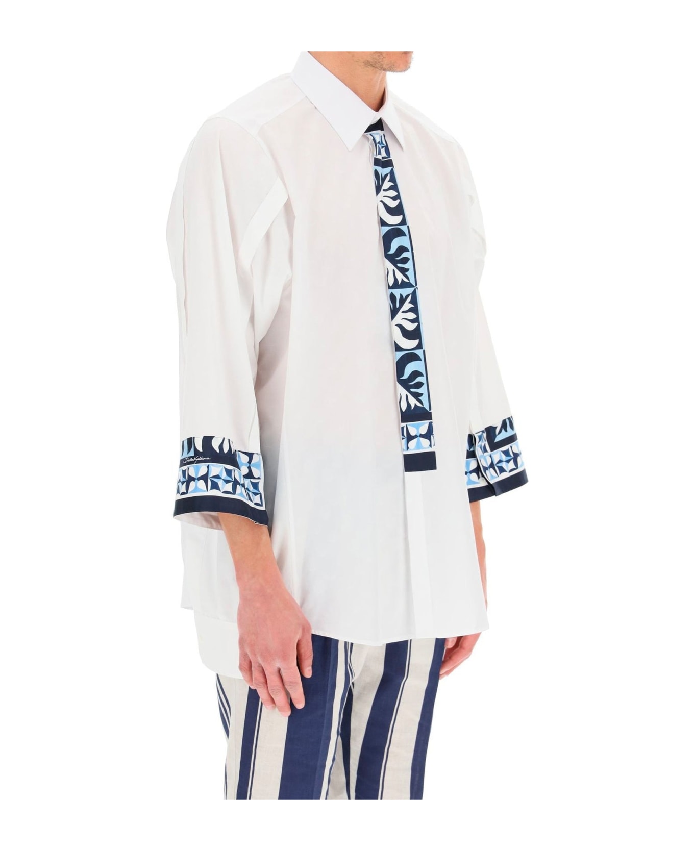 Dolce & Gabbana Maiolica Print Shirt - White