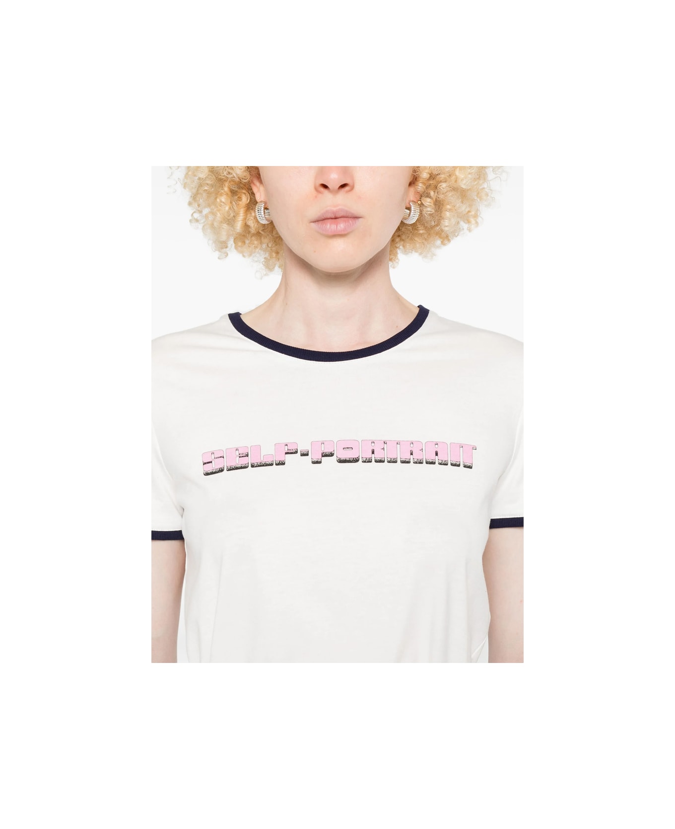self-portrait T-shirt - WHITE