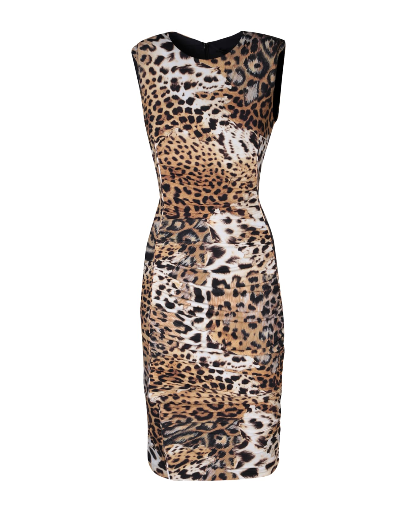 Roberto Cavalli Multicolor Midi Dress - BROWN