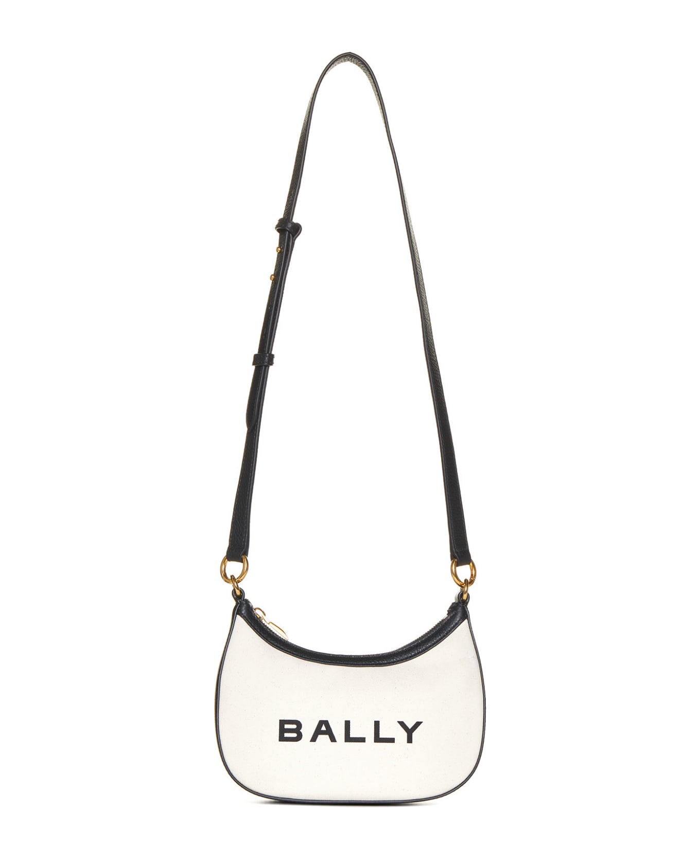 Bally 'bar Ellipse' Crossbody Bag - Natural/black+oro