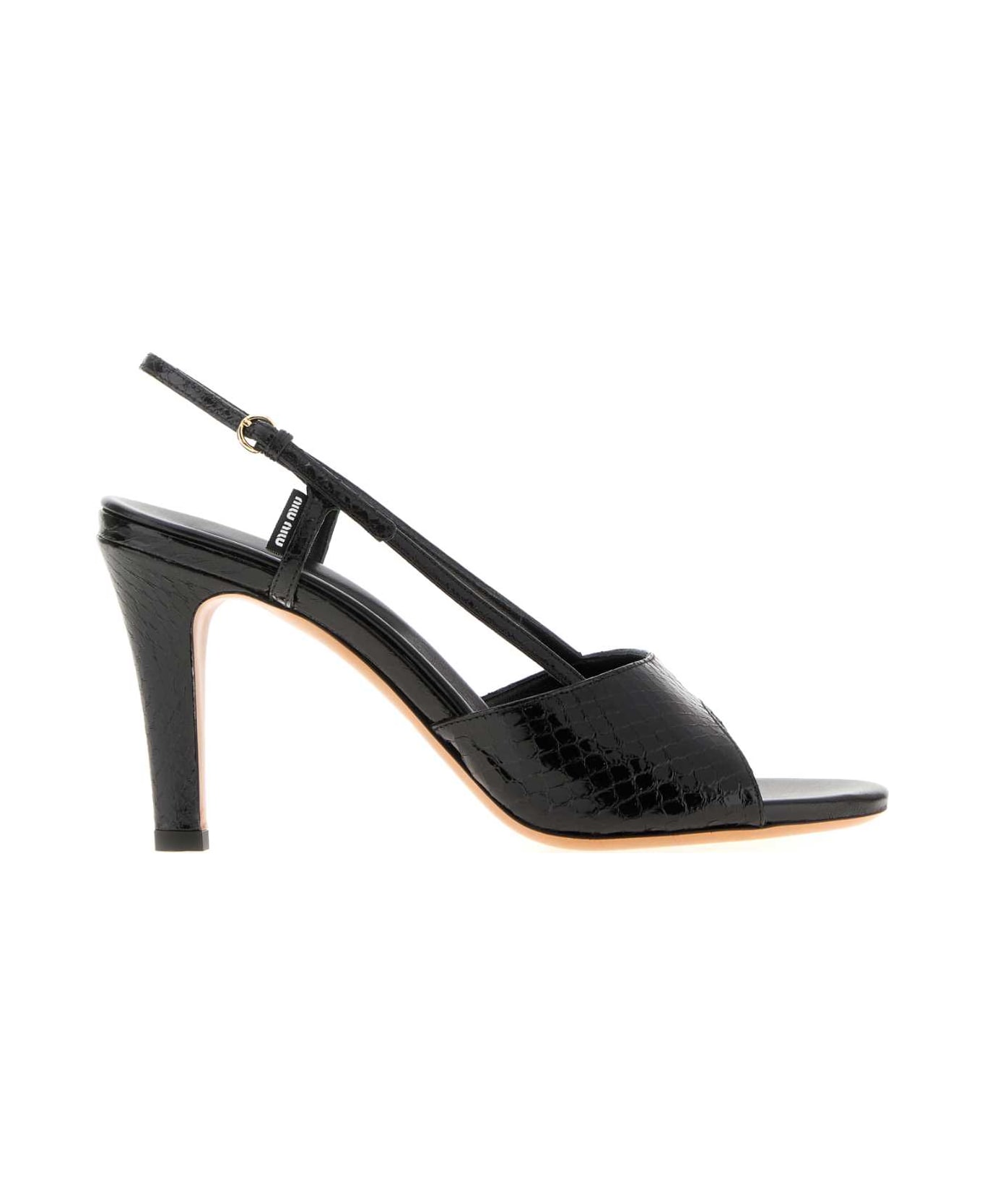 Miu Miu Black Leather Sandals - NERO