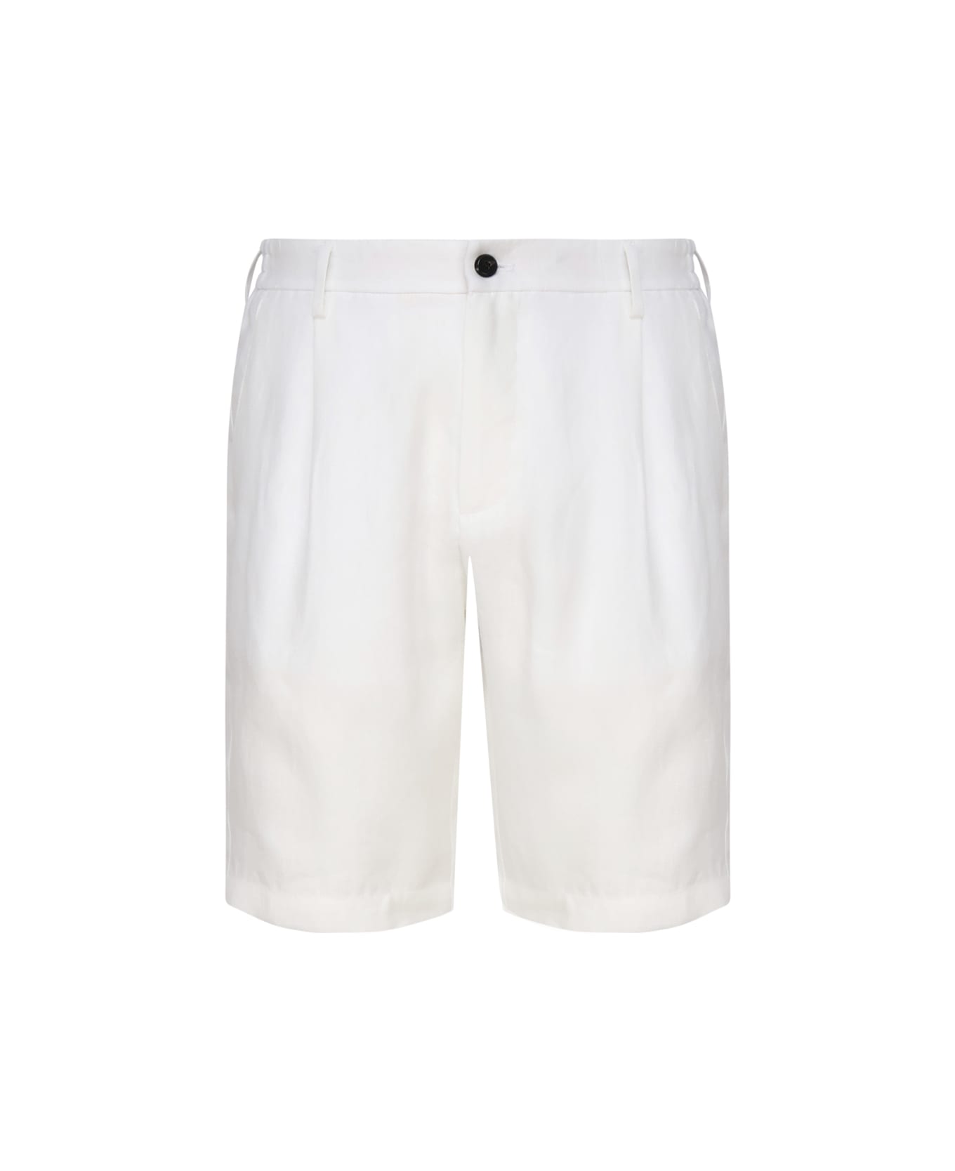 Eleventy Linen Bermuda Shorts - White ショートパンツ
