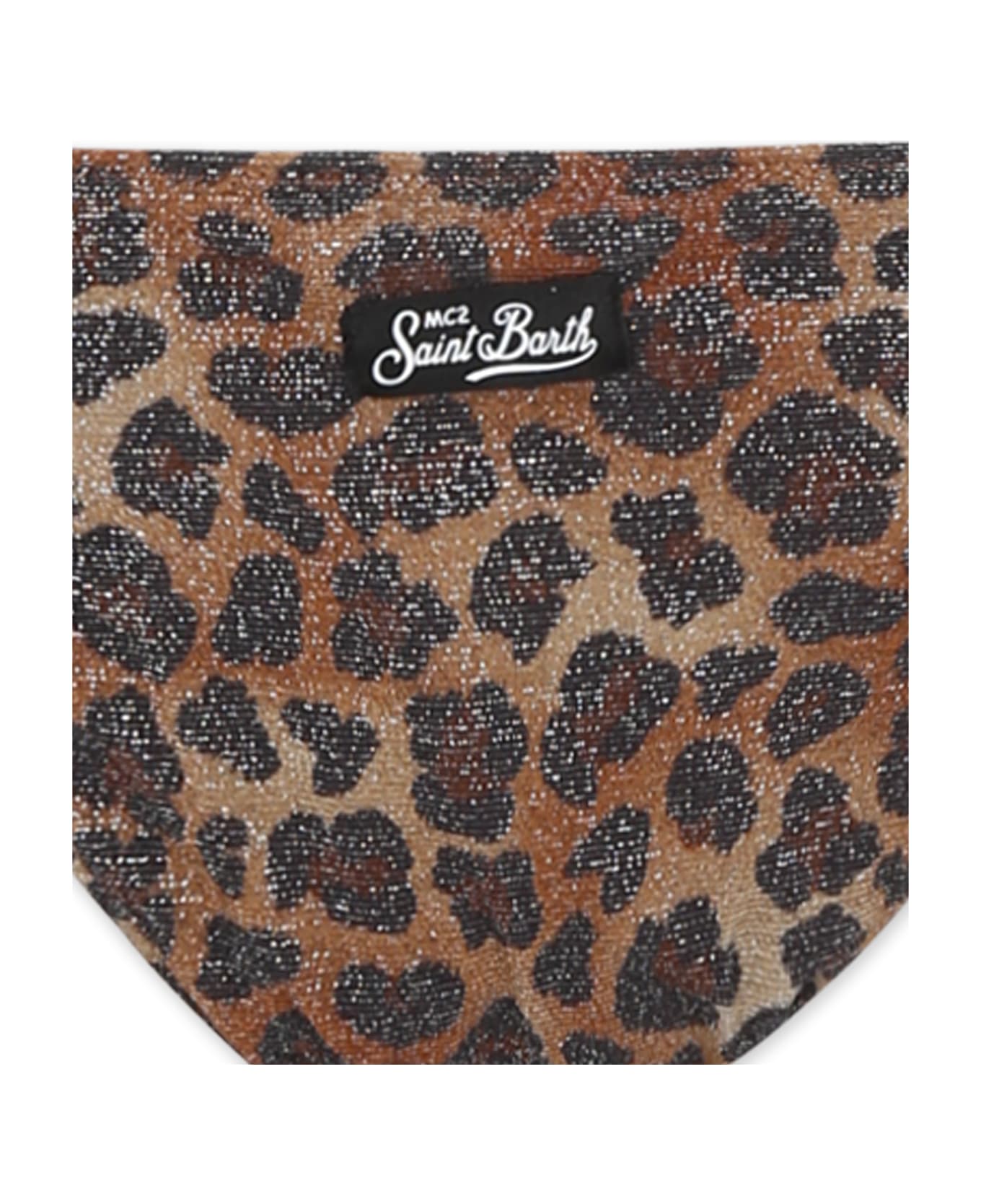 MC2 Saint Barth Brown Bikini For Girl With Animalier Print - Brown