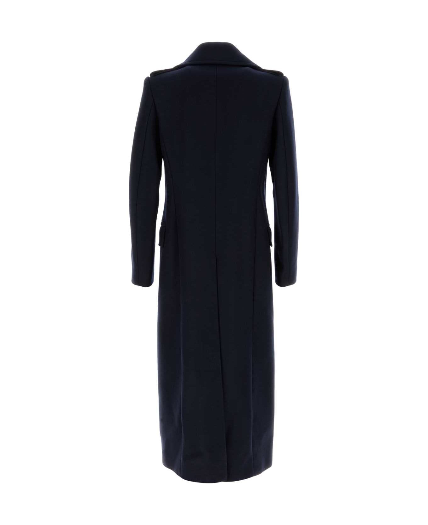 Dries Van Noten Navy Blue Wool Blend Rafaell Coat - NAVY
