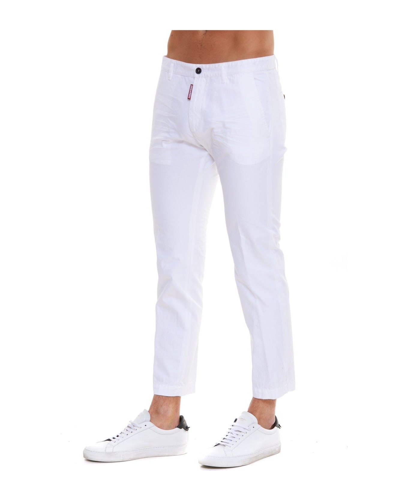 Dsquared2 Logo Patched Straight Leg Jeans - White