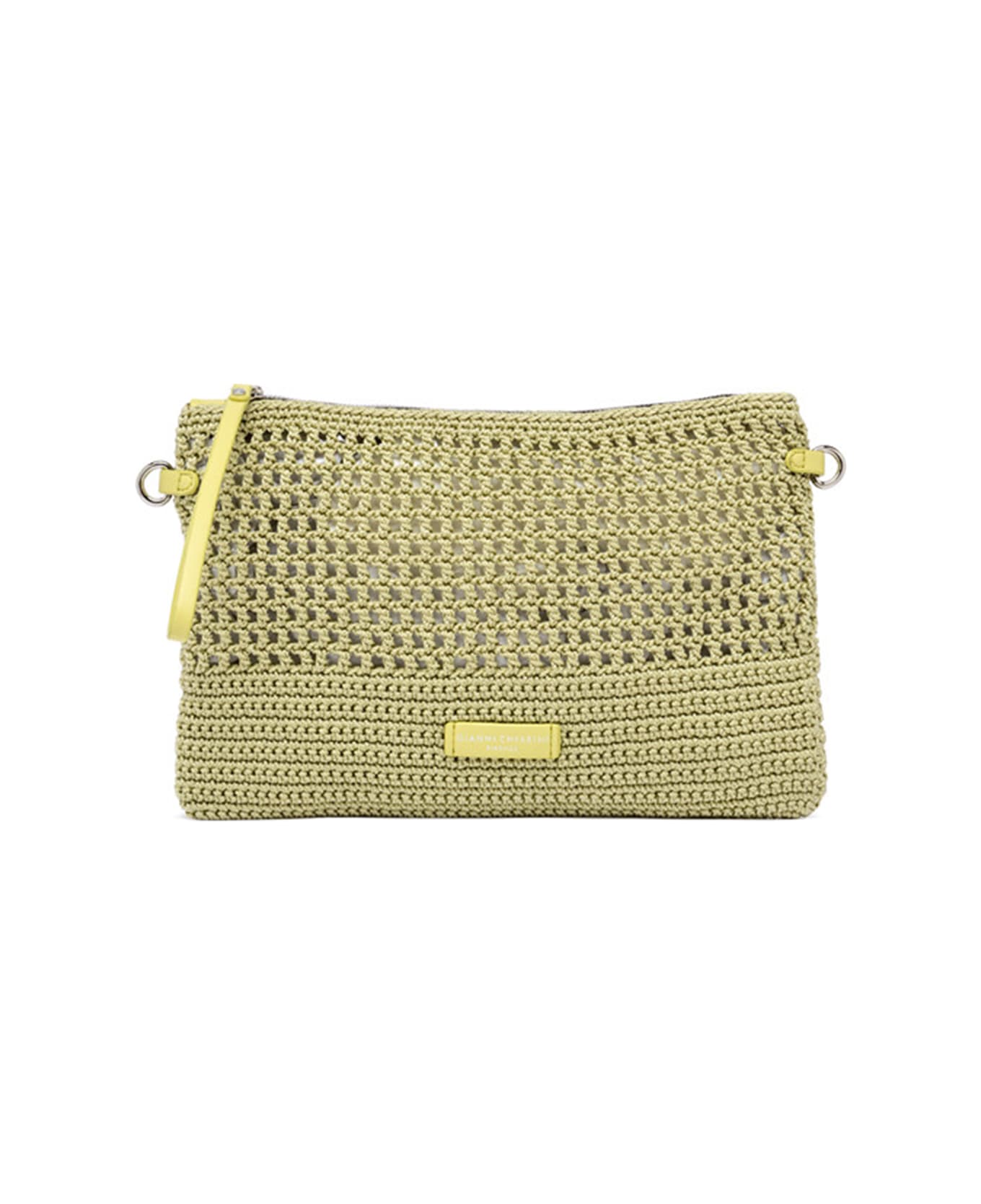 Gianni Chiarini Yellow Victoria Clutch Bag In Crochet Fabric - SUNNY LIGHT