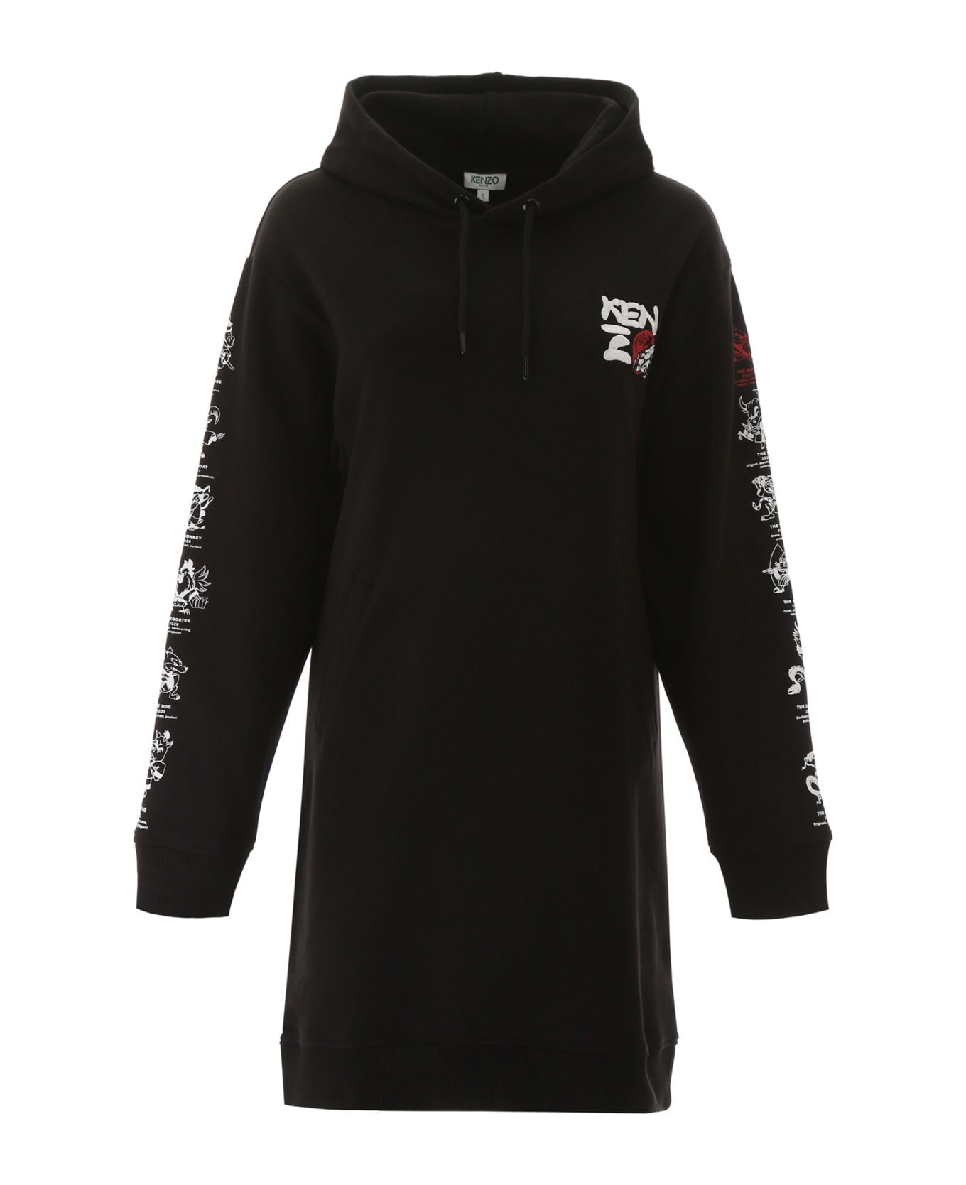 Kenzo Sweatshirt Dress With Graphic Print - BLACK (Black)