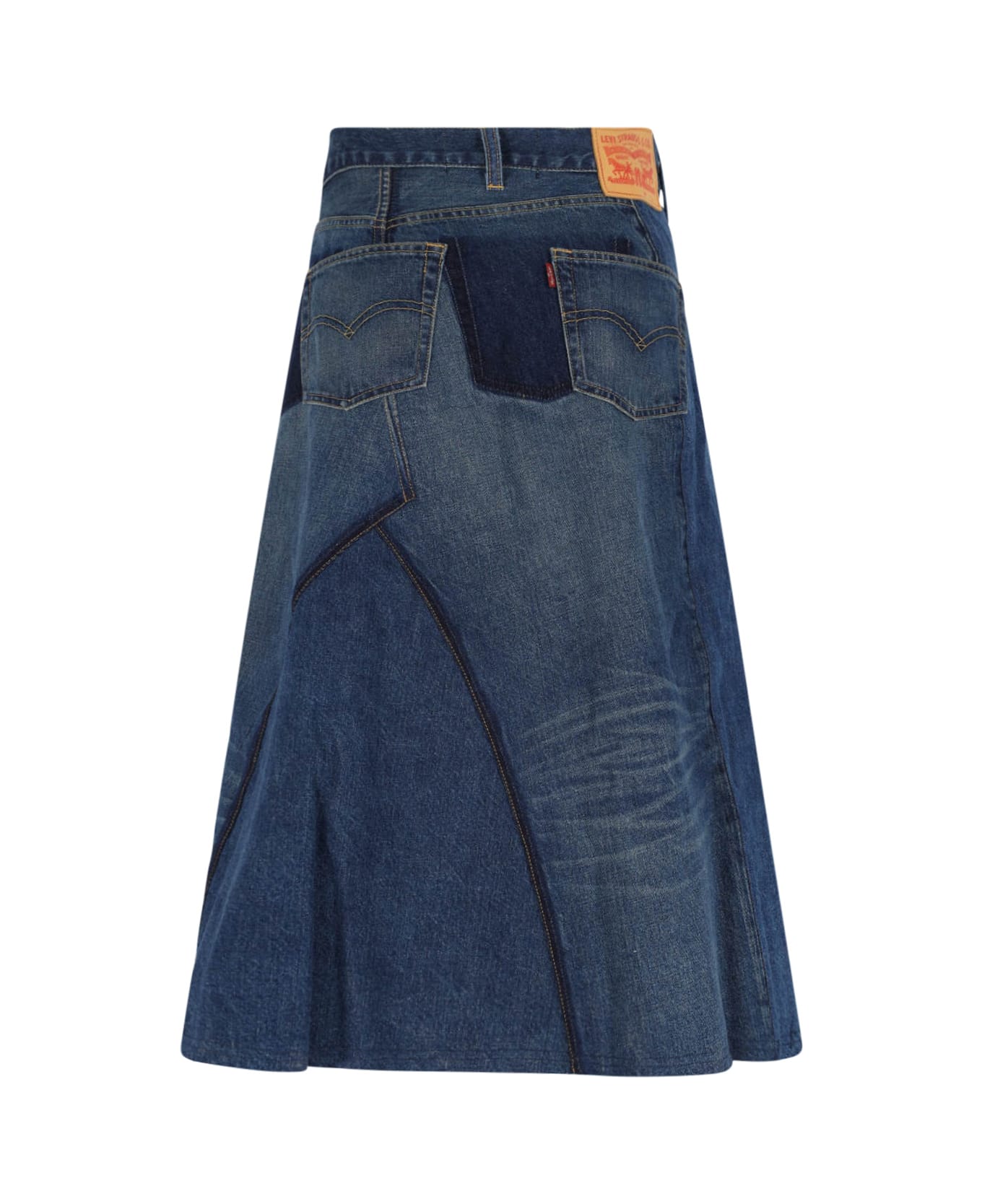 Junya Watanabe X Levi
s Strauss Denim Logo Midi Skirt - Blue