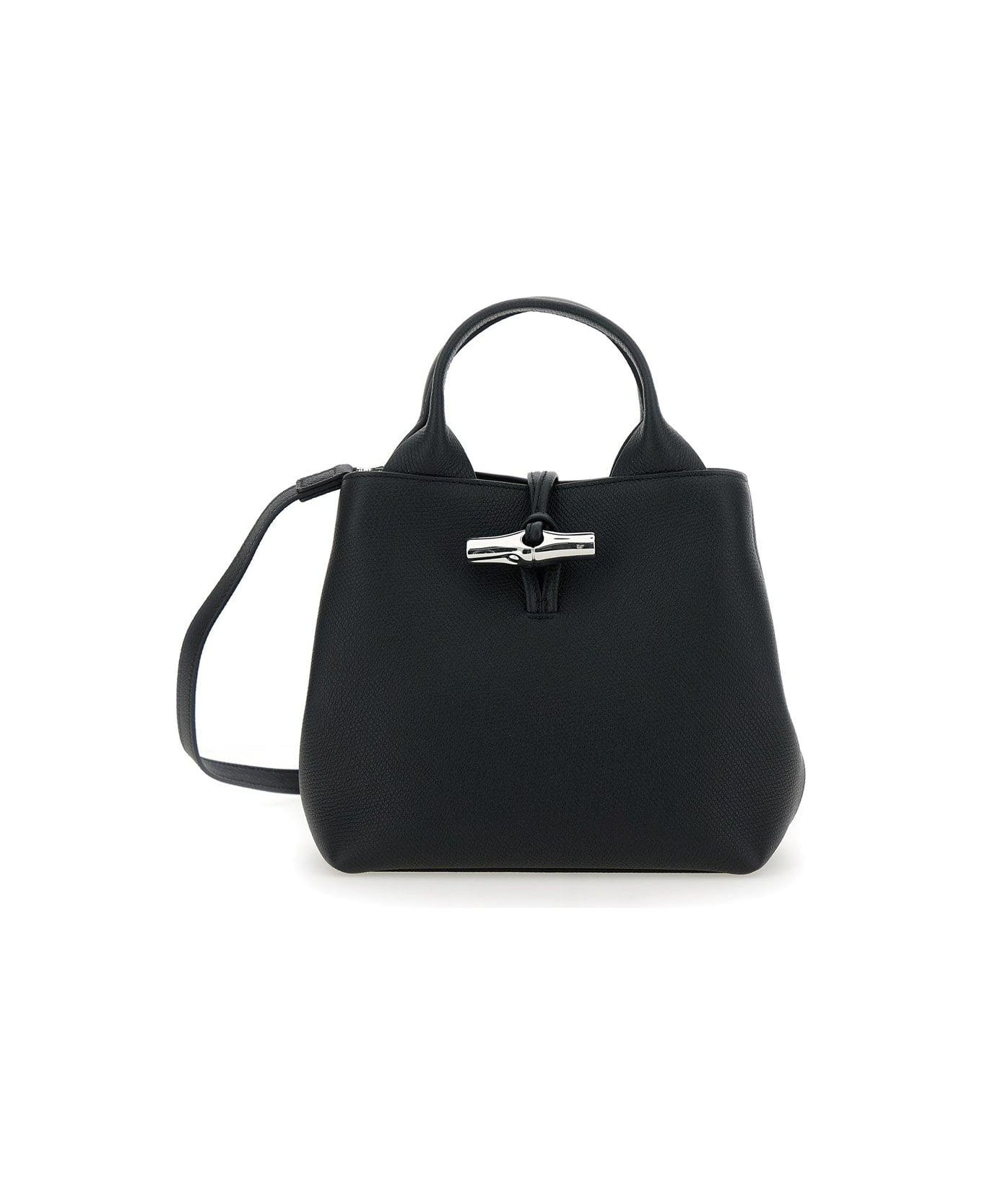 Longchamp Le Roseau S Top Handle Bag - Black