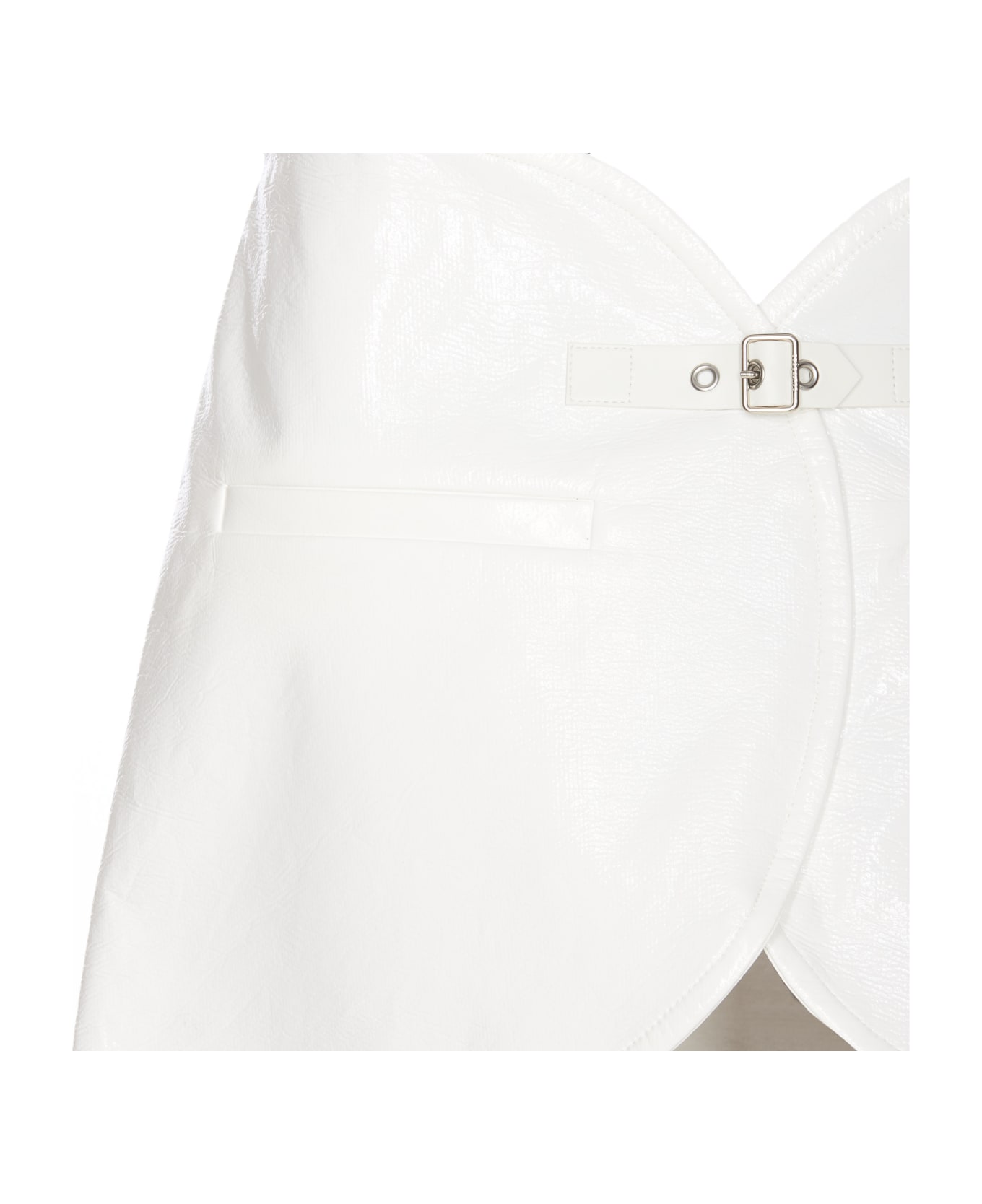 Courrèges Ellipse Vinyl Mini Skirt - White