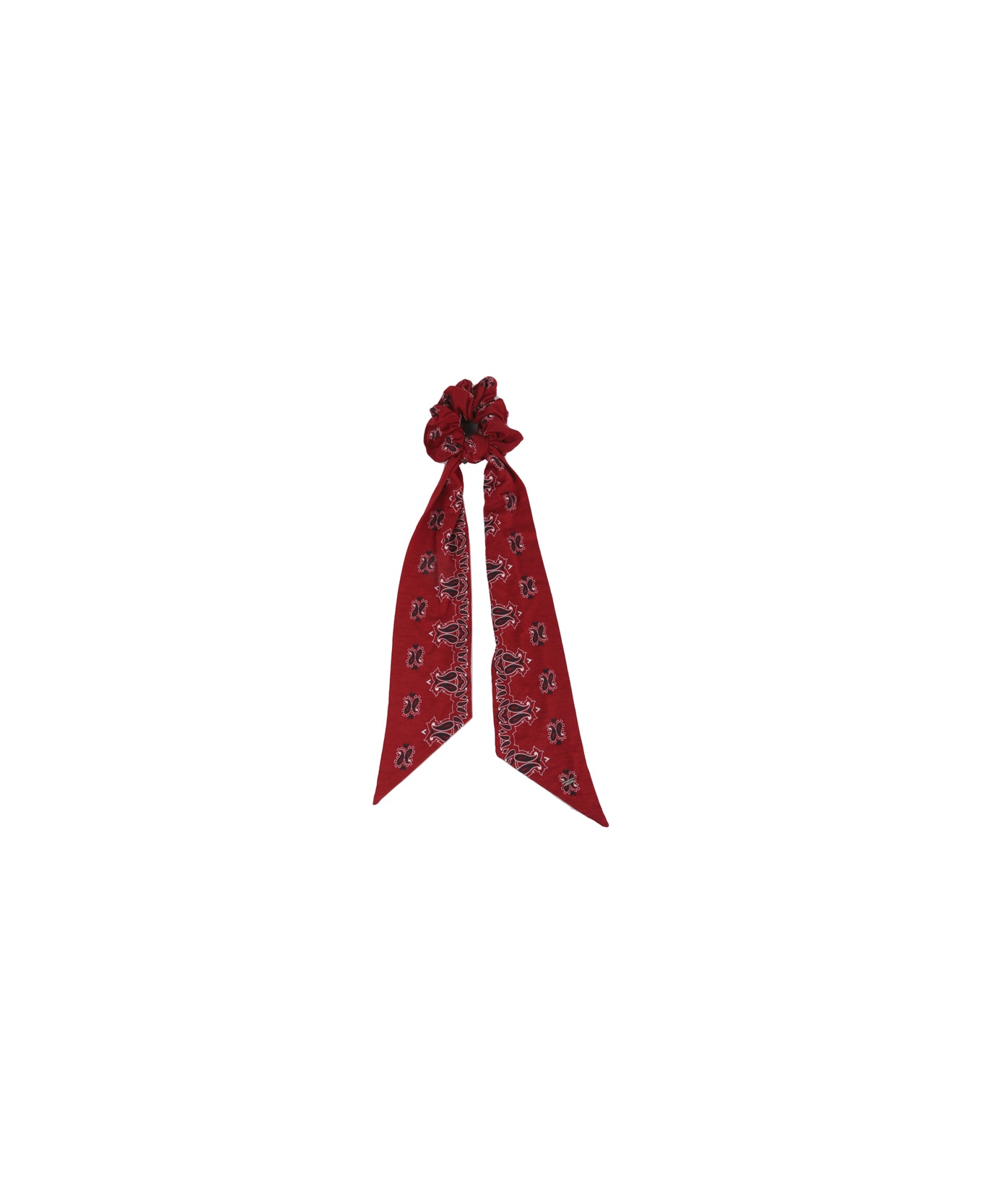 Saint Laurent Stretch Fabric Scrunchie With Bandana Print - Red ネクタイ