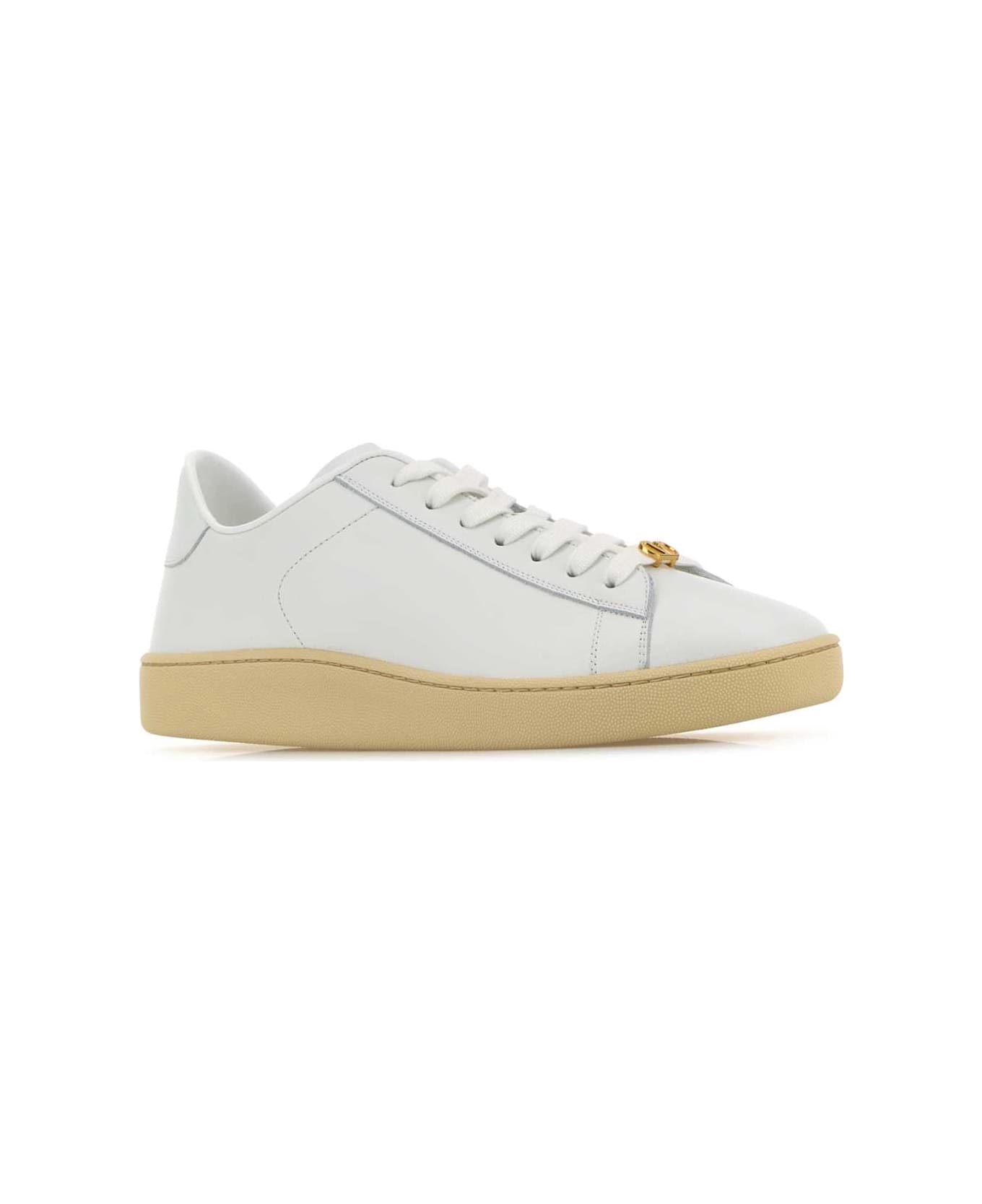Valentino Garavani White Leather Vlogo Signature Sneakers - BIANCOGREENBRIARPAPYRUS
