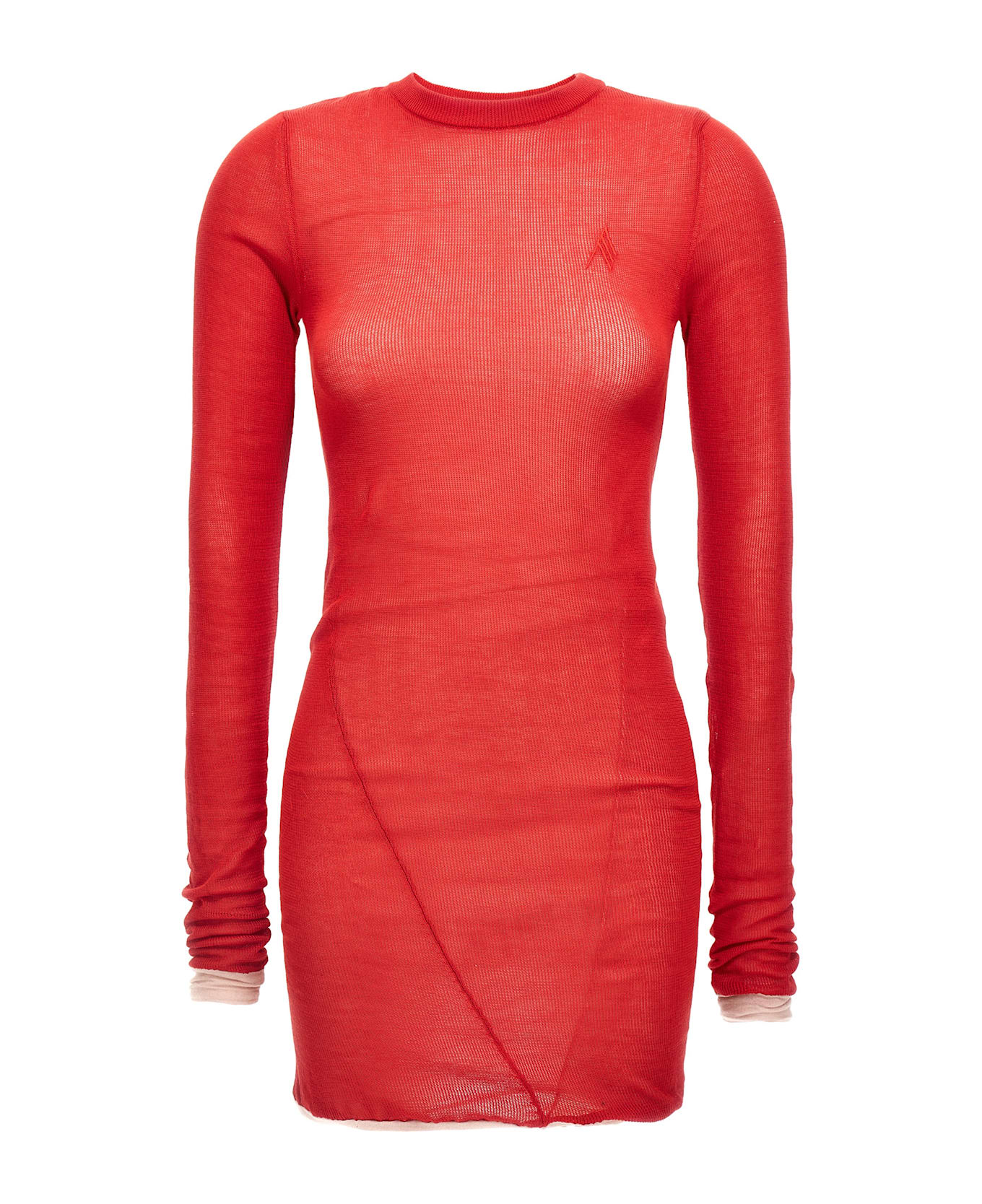 The Attico Two-material Minidress - Red
