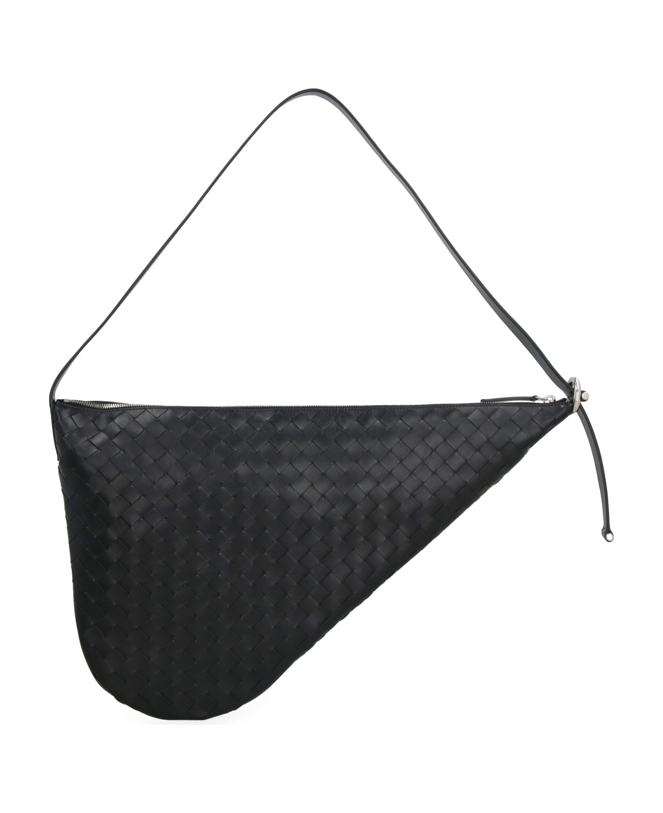 Bottega Veneta Virgule Leather Shoulder Bag - black ショルダーバッグ