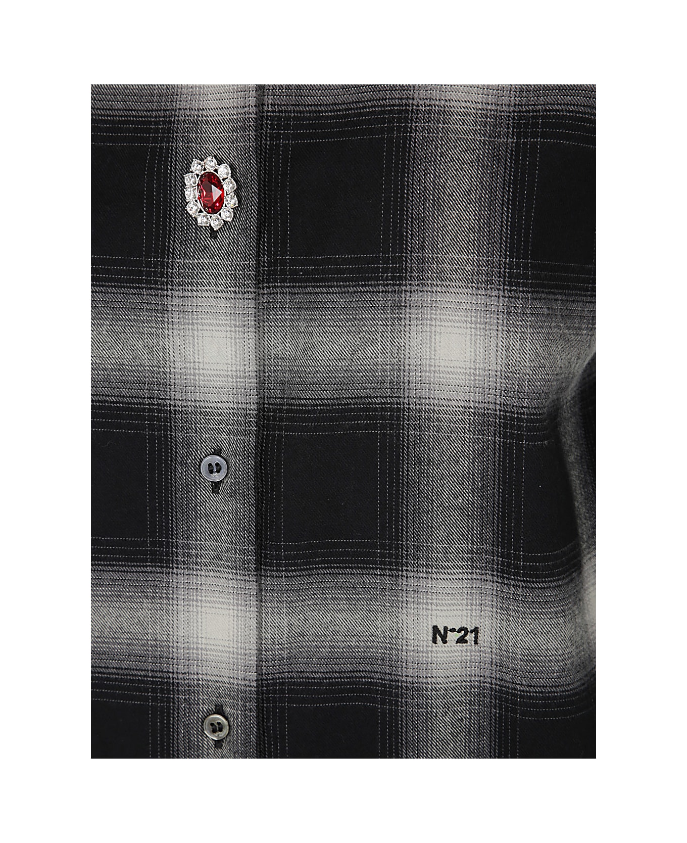 N.21 Check Shirt - Black White