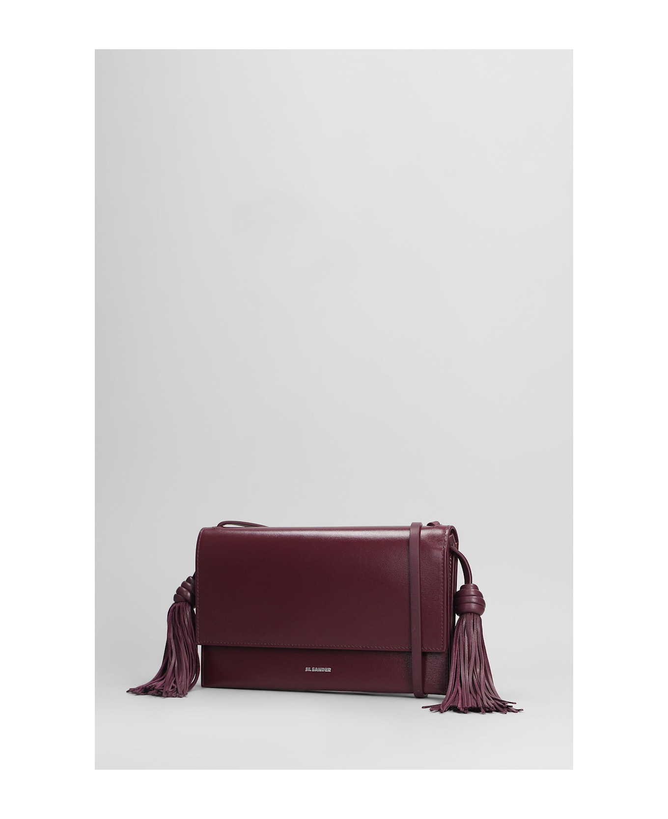 Jil Sander Tassel Shoulder Bag In Viola Leather - Viola