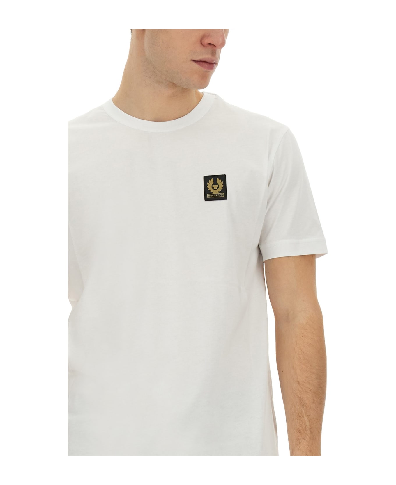 Belstaff T-shirt With Logo Patch - BIANCO