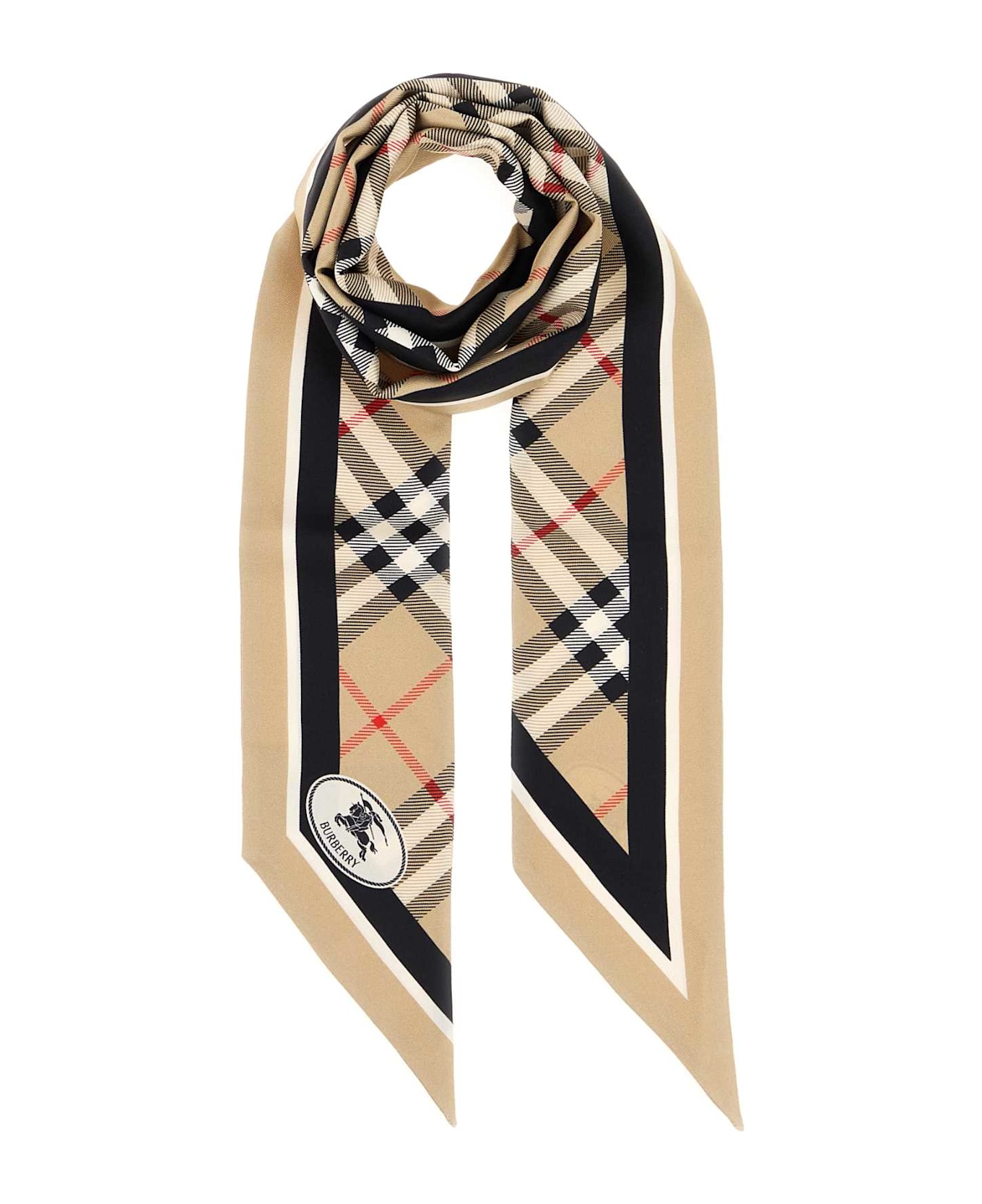 Burberry Embroidered Silk Foulard - SAND