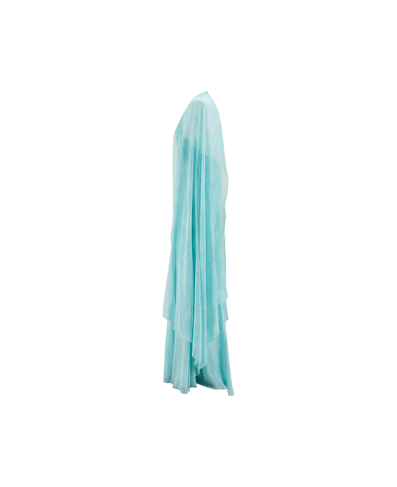 Etro Floral Wave Long Dress - LIGHT BLUE