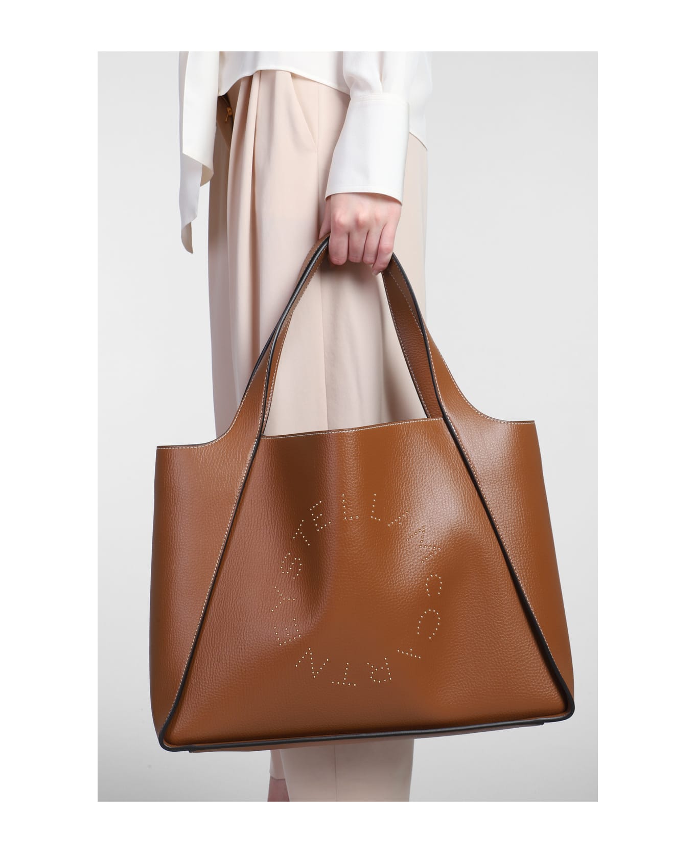 Stella McCartney Tote In Leather Color Polyamide - leather color