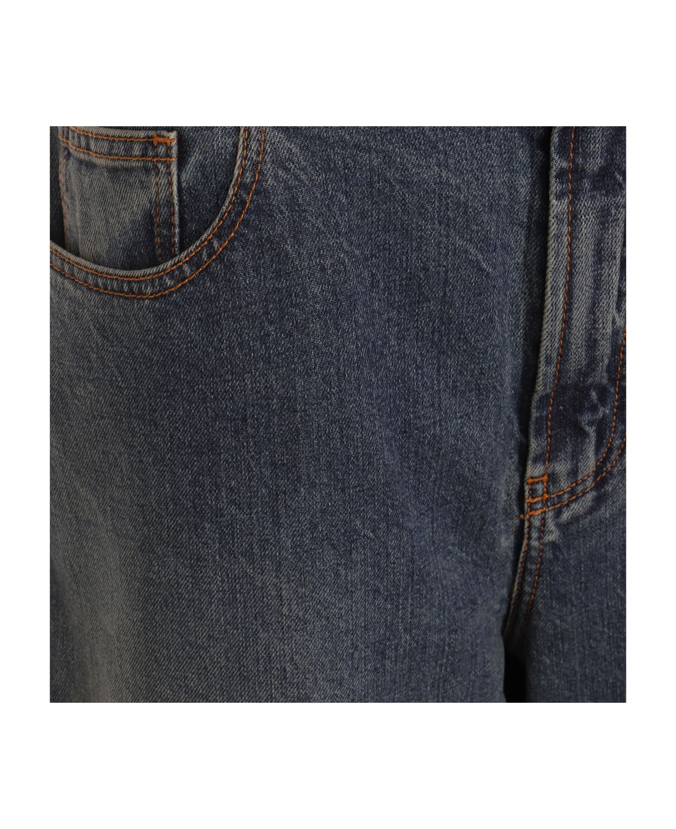 Alaia Blue Cotton Jeans - BLEU MINERAL