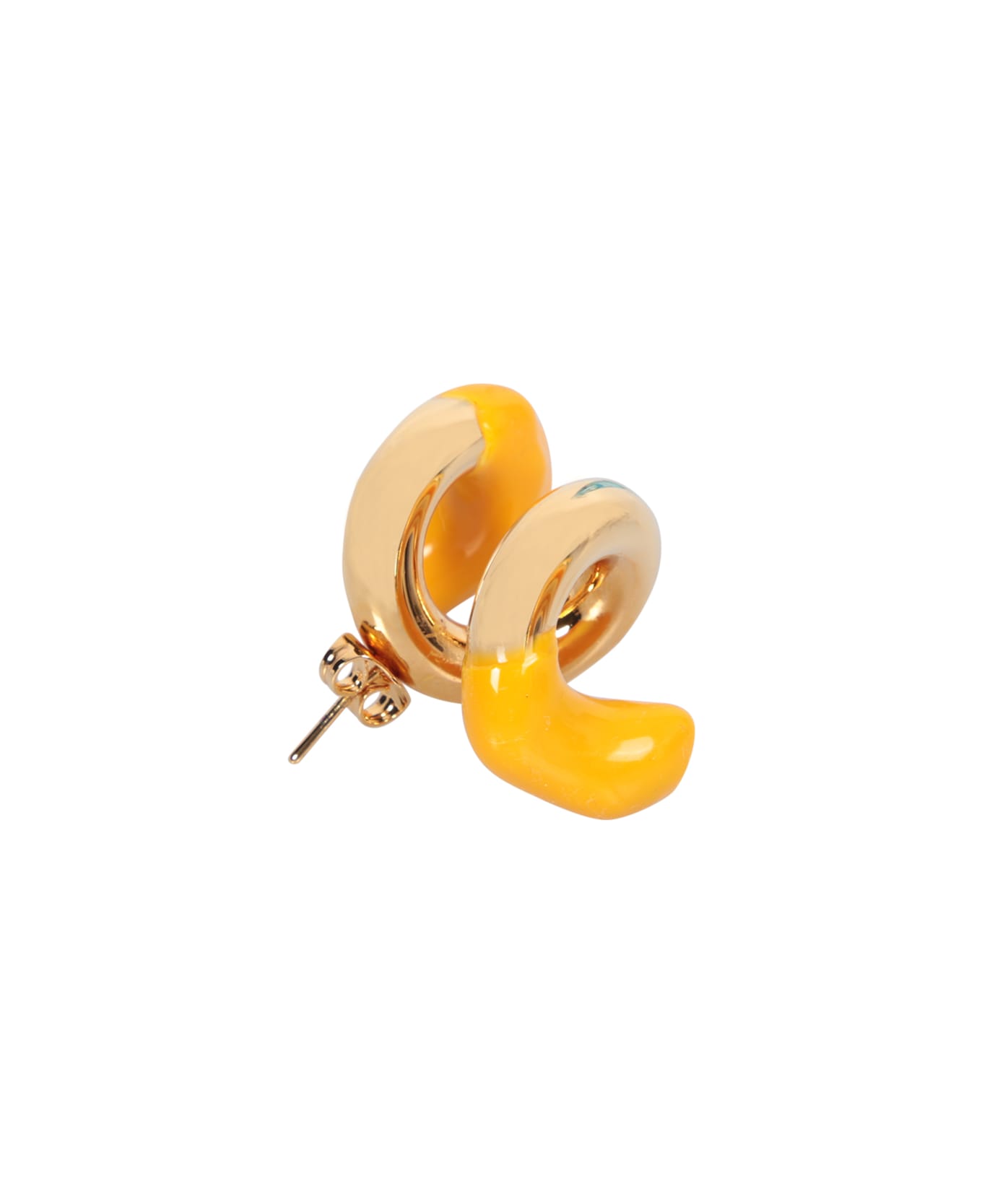 Sunnei Fusillo Rubberized Gold Earrings - Metallic