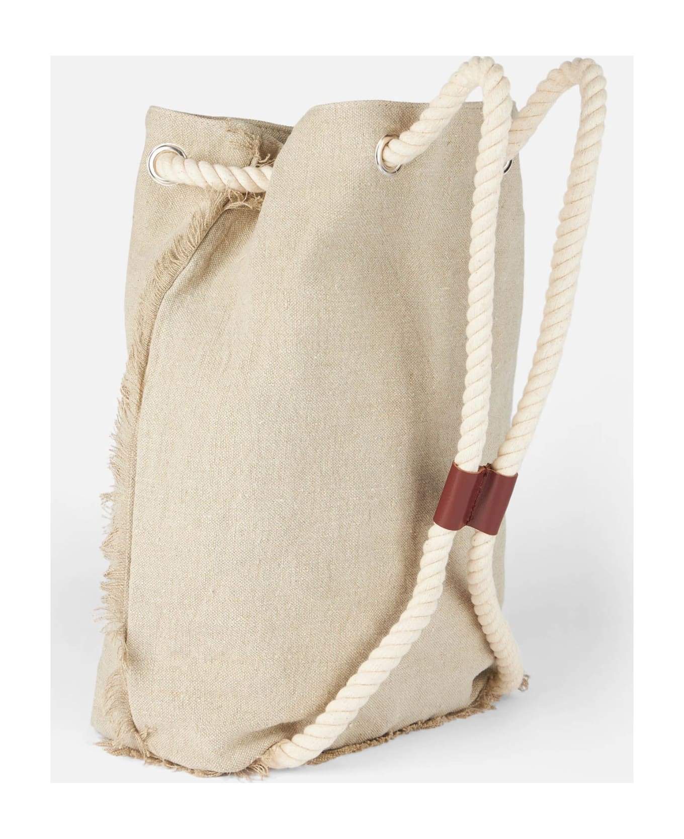 MC2 Saint Barth Beige Boat Linen Backpack - BEIGE