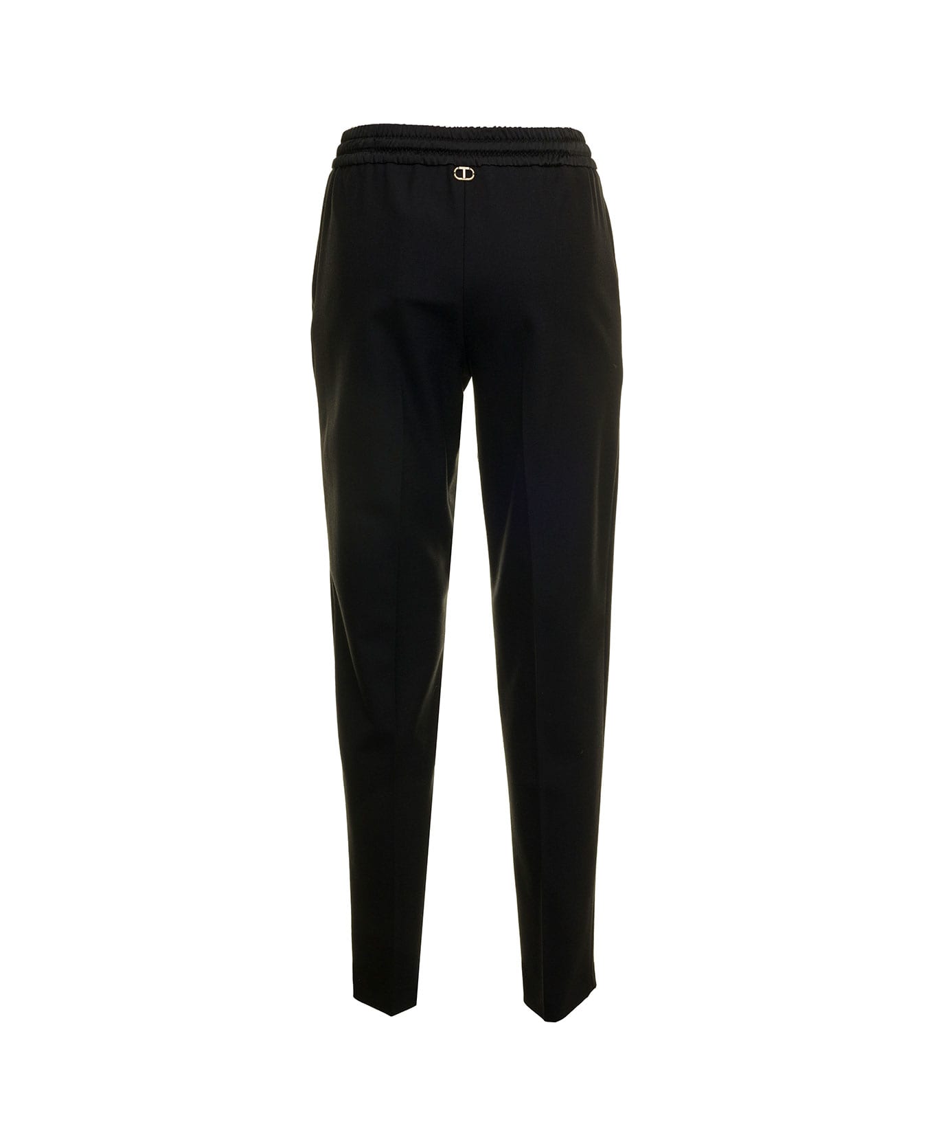 TwinSet Black Wool Trousers With Drawstring Twin Set Woman - Black