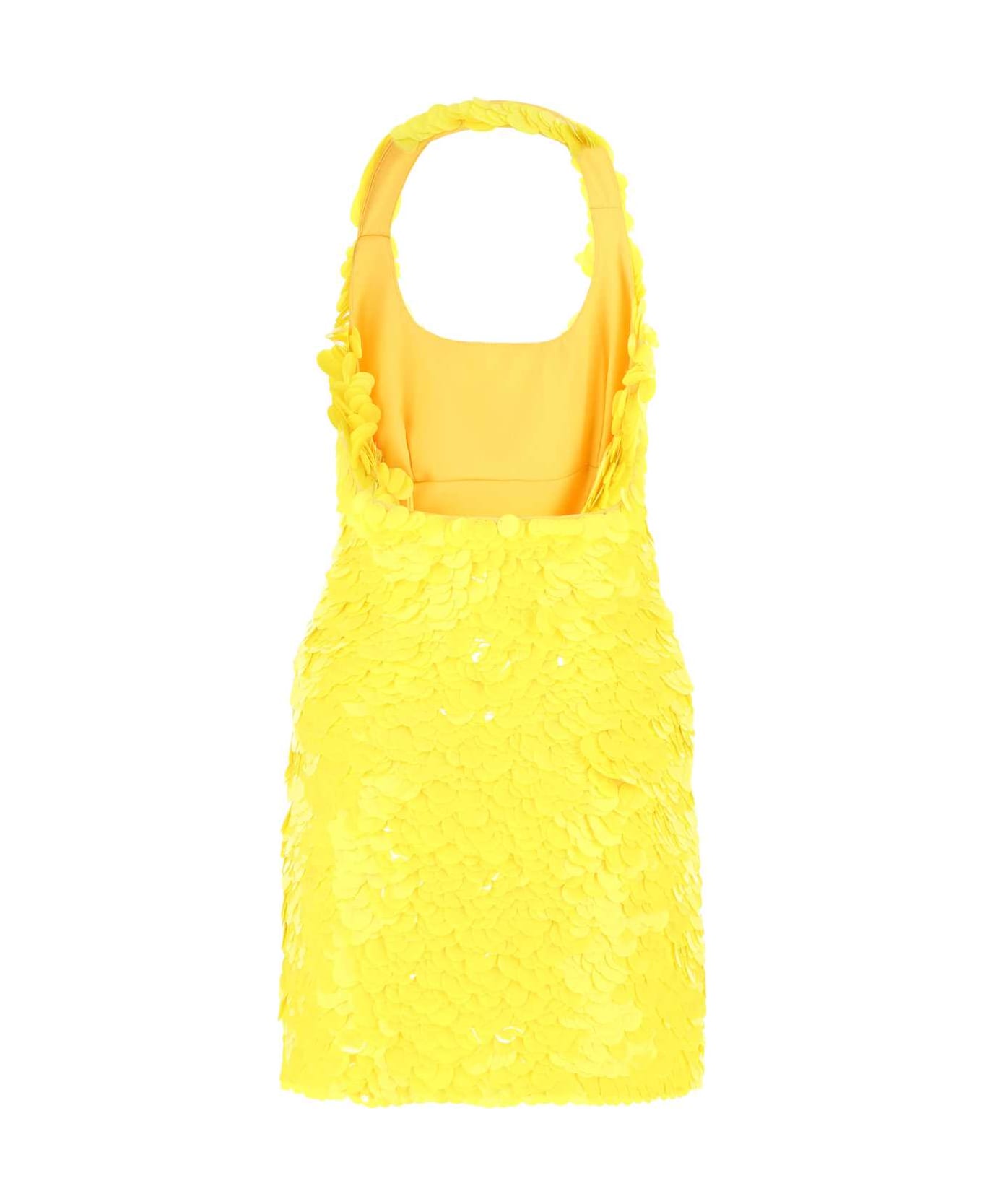 The Attico Yellow Sequins Allium Mini Dress - 032 ワンピース＆ドレス
