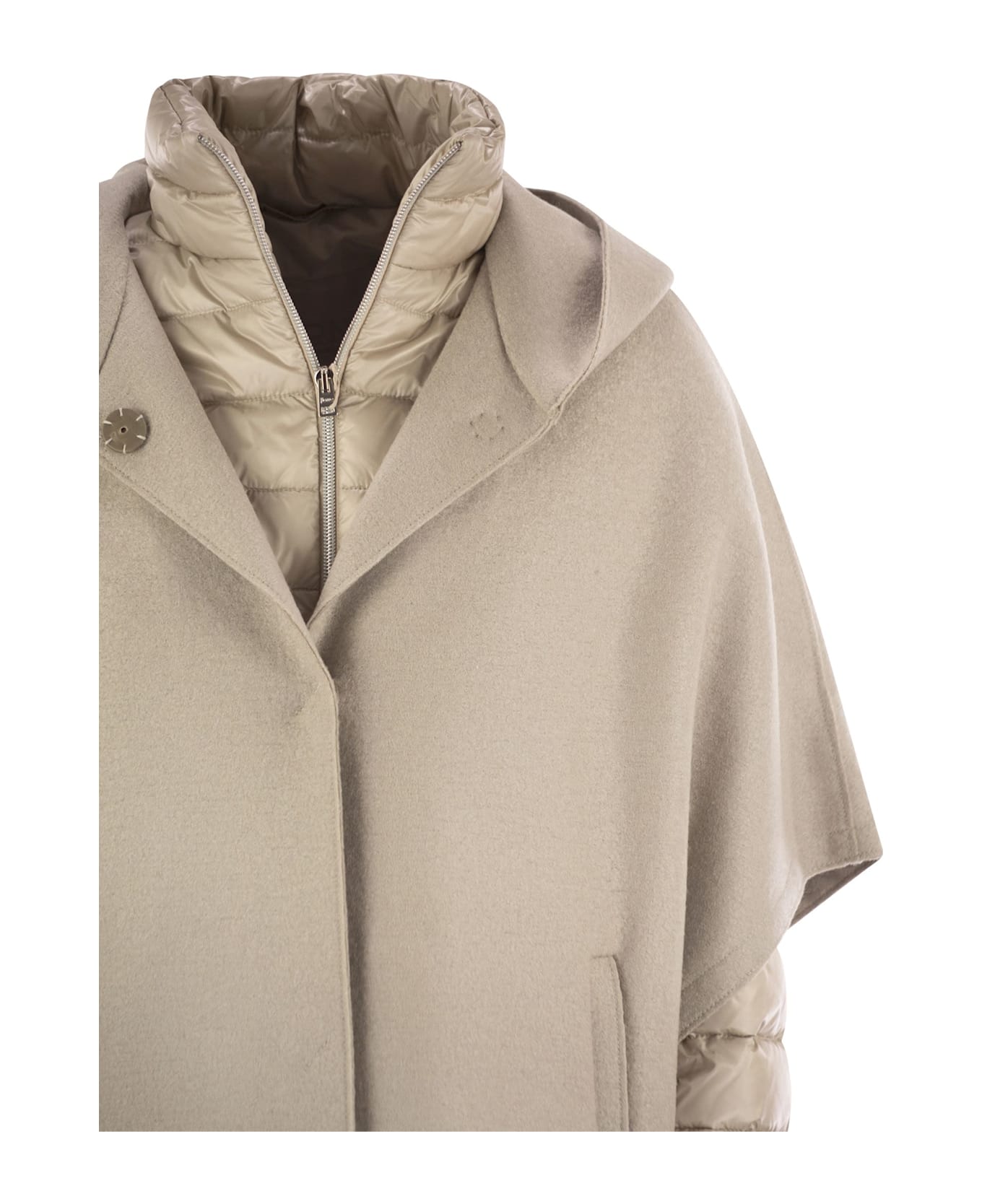 Herno Resort Hood In Ultralight Wool And Nylon - Beige
