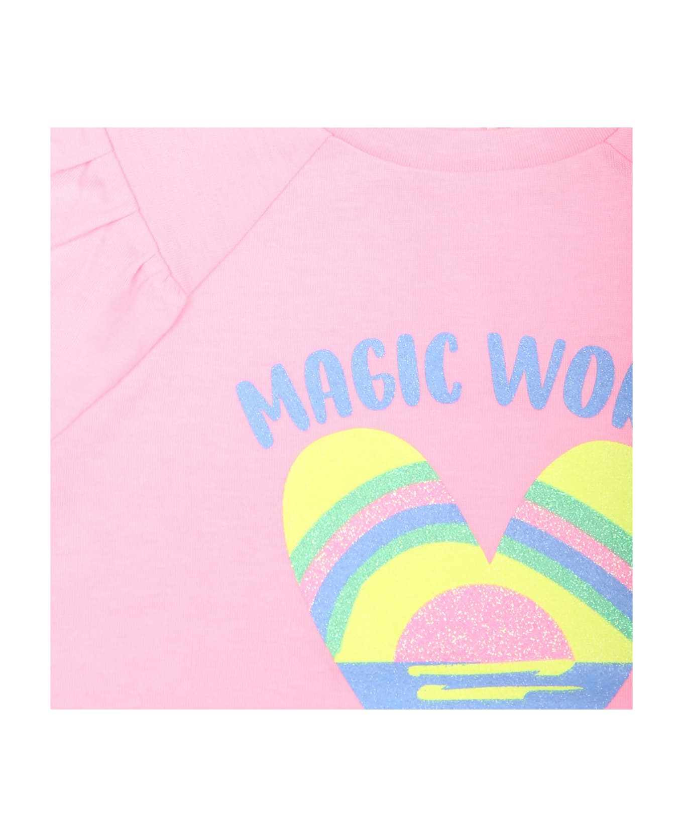 Billieblush Pink Suit For Baby Girl With Hearts - Pink