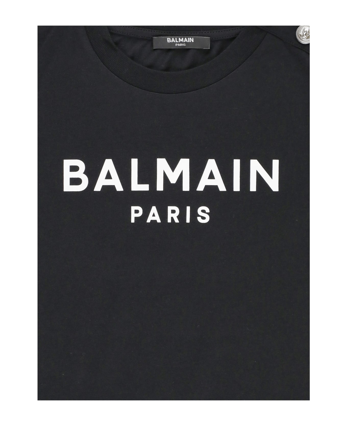 Balmain Cotton T-shirt With Logo - Black