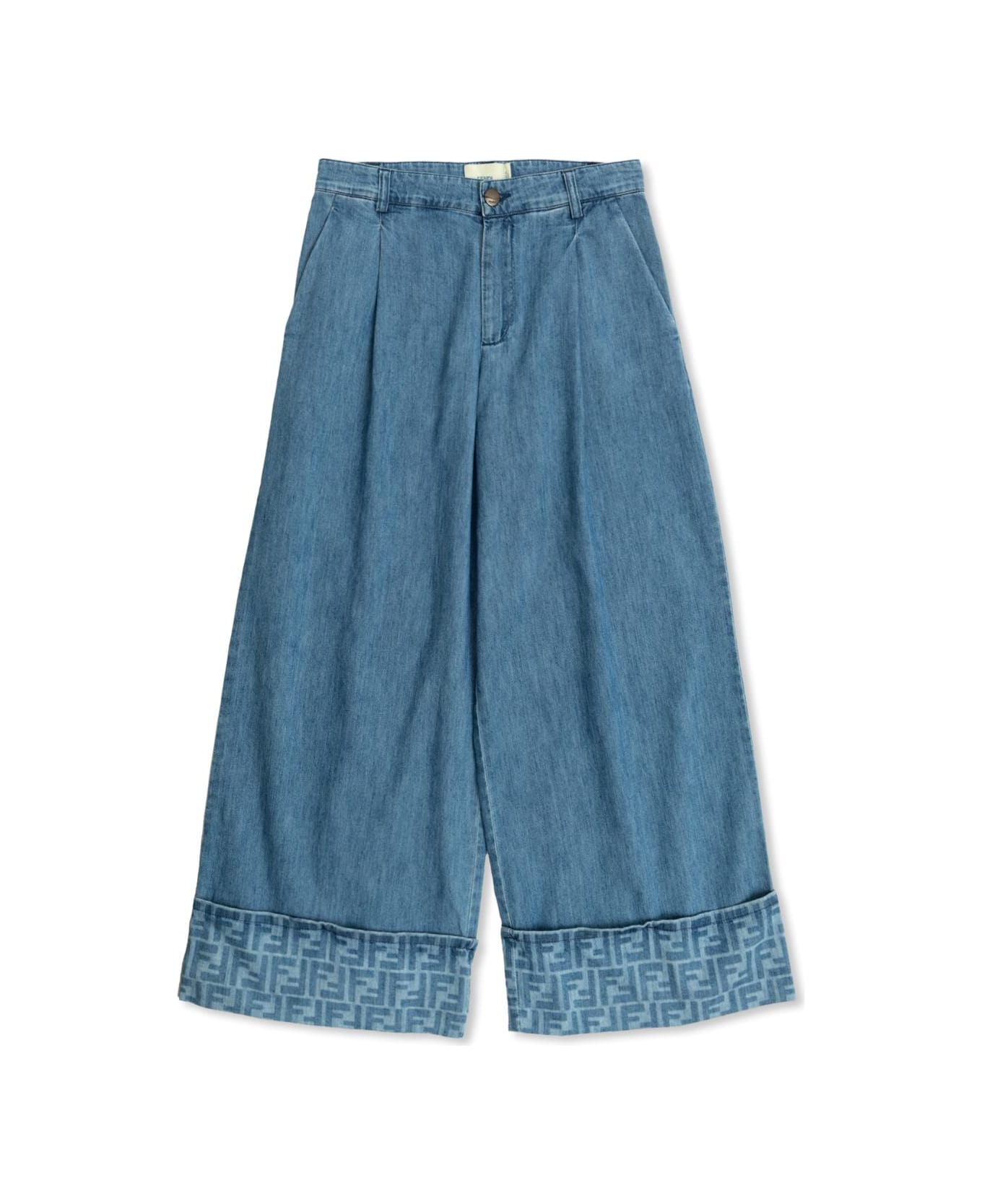 Fendi Kids Wide-leg Jeans - Blue
