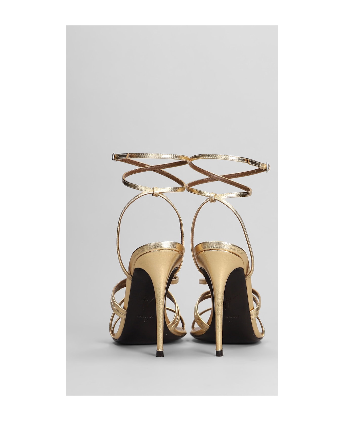 Giuseppe Zanotti Intrigo Strap 105 Sandals In Gold Leather - gold