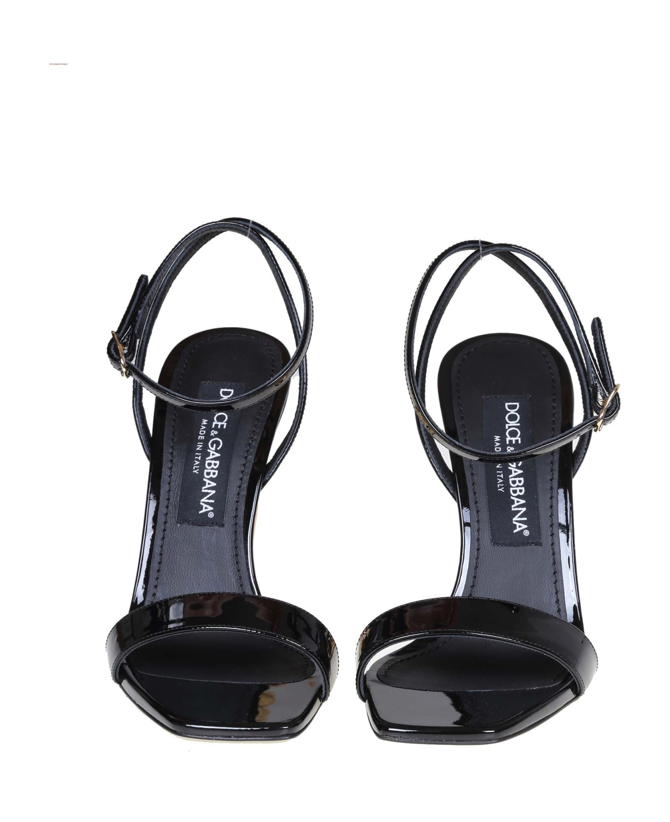 Dolce & Gabbana Black Patent Leather Sandal - Black