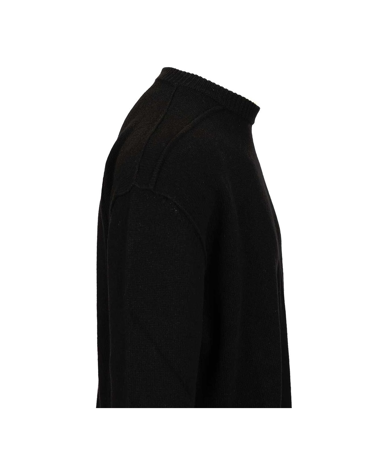 Rick Owens Cashmere Crew Neck Sweater - BLACK