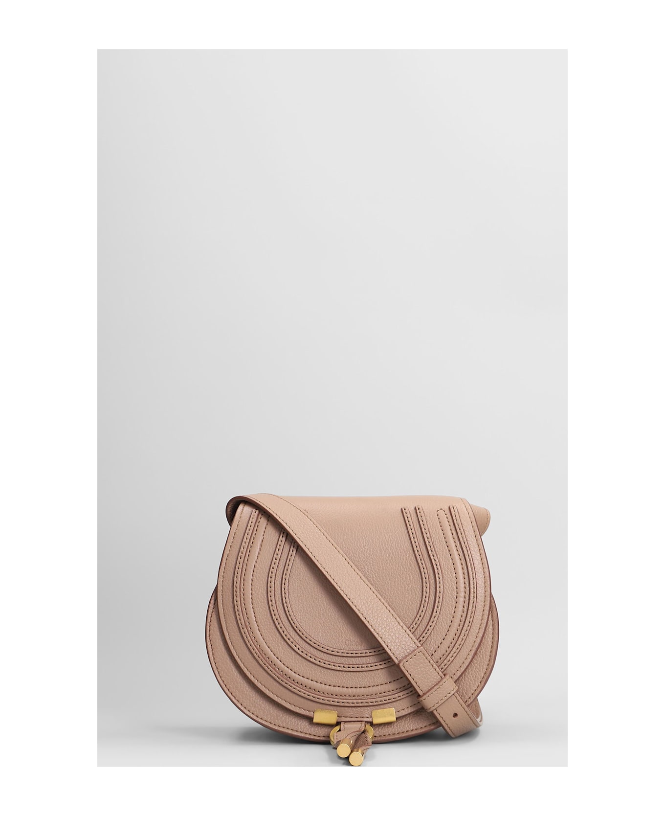 Chloé Mercie Shoulder Bag In Powder Leather - powder