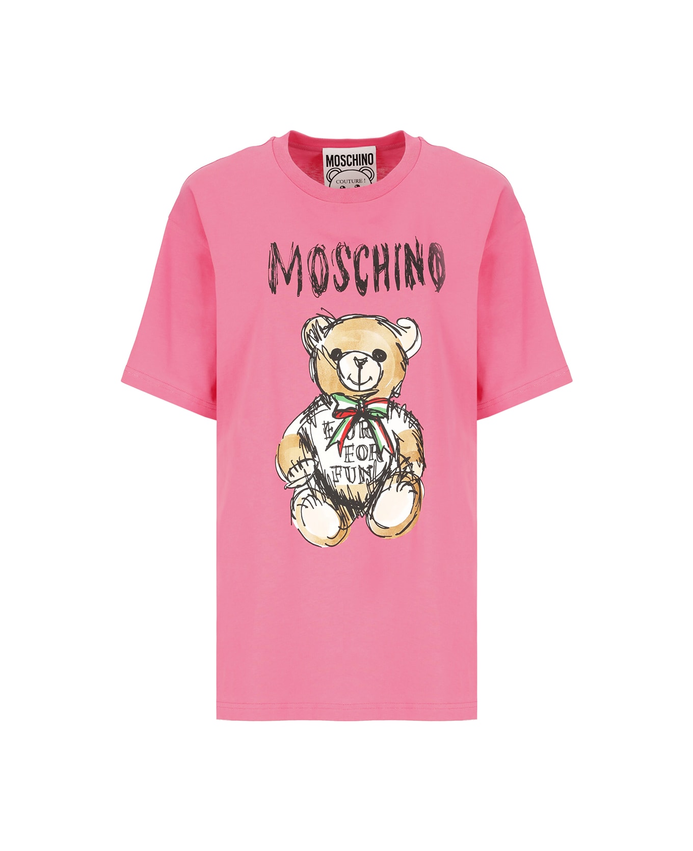 Moschino Drawn Teddy Bear T-shirt - Fuchsia