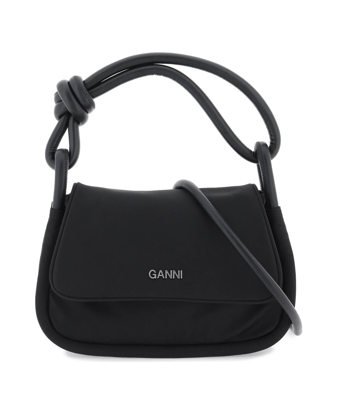 Ganni Knot Flap Over Shoulder Bag - Black ショルダーバッグ