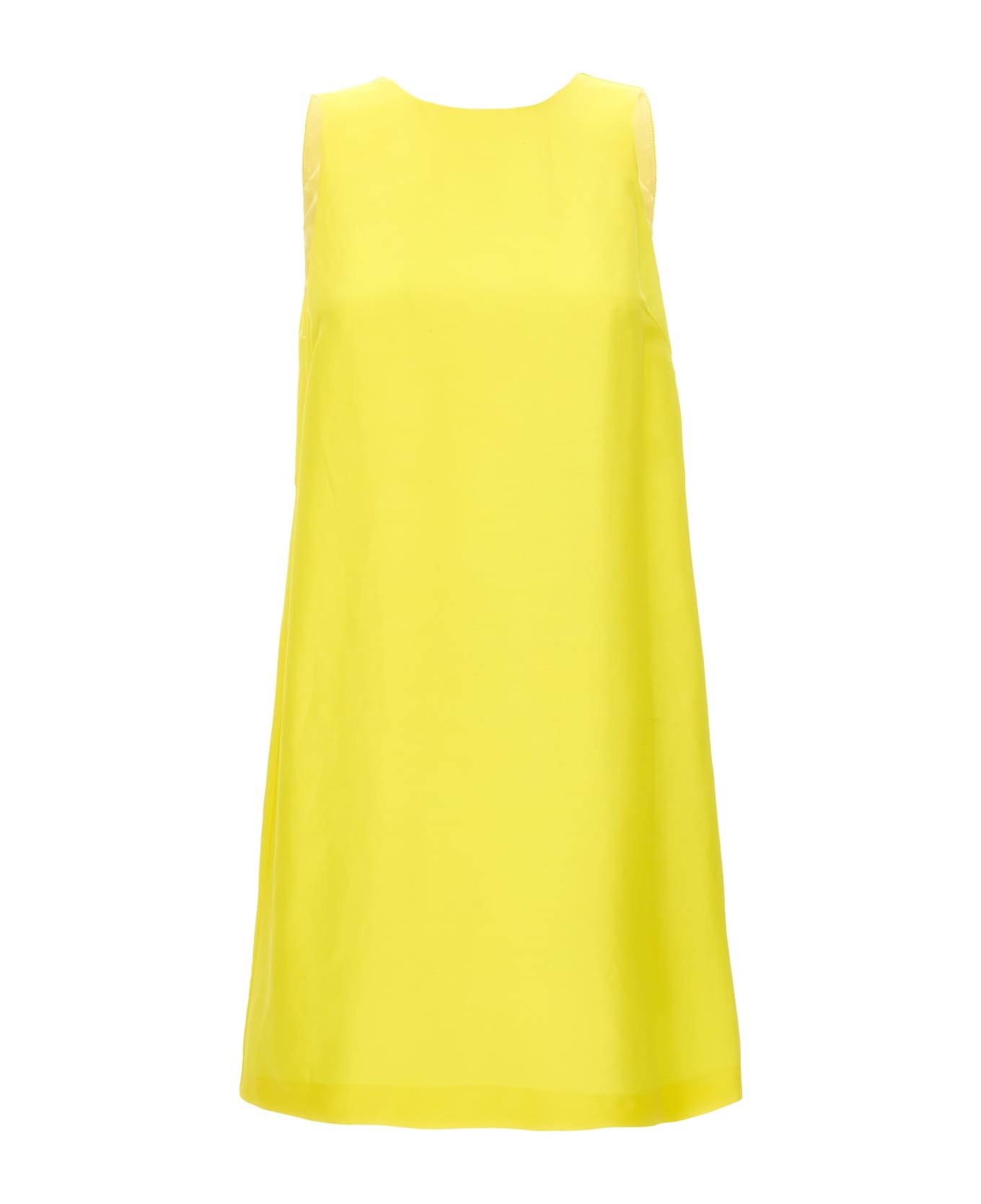 TwinSet Satin Dress With Chain Detail - Yellow